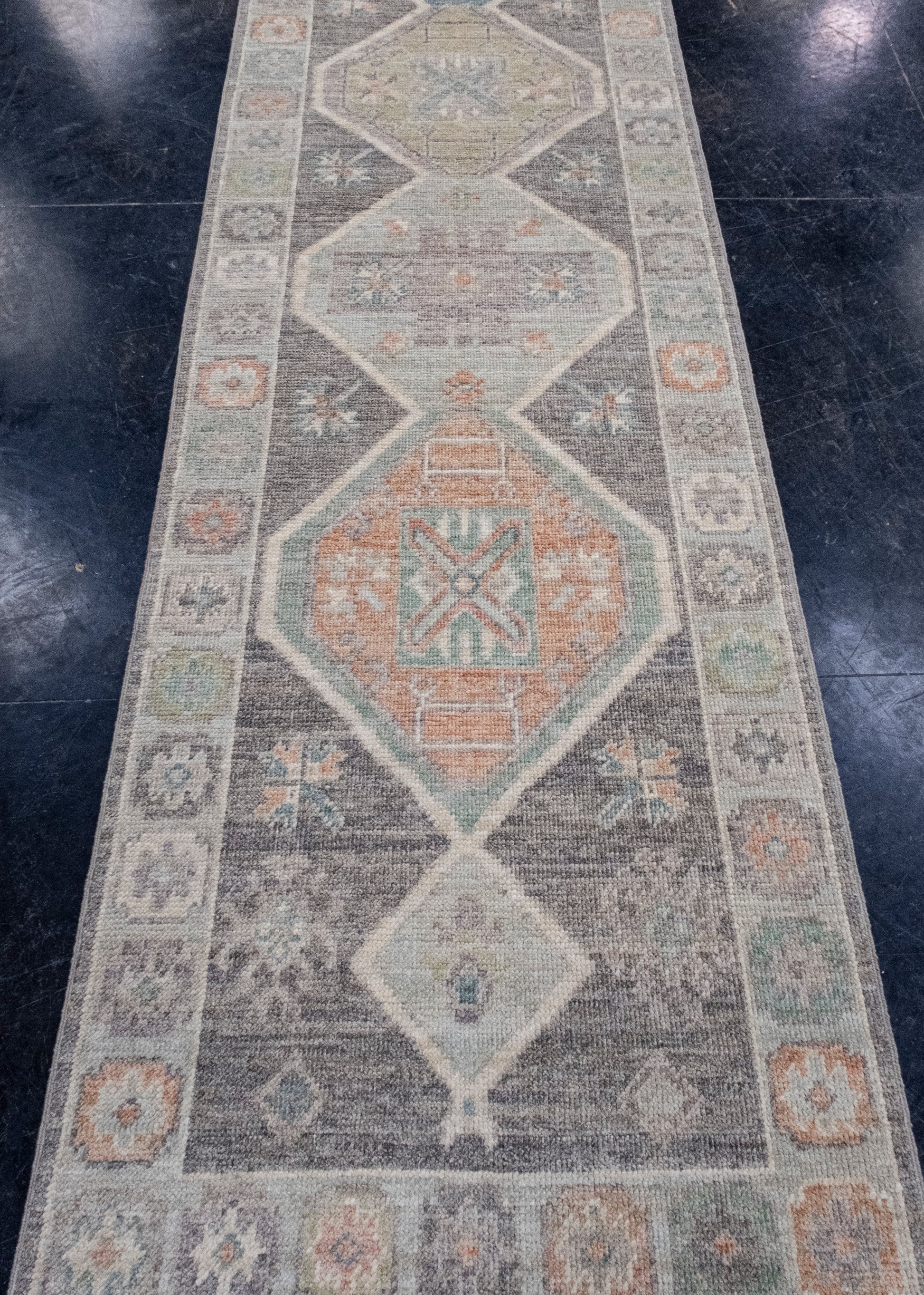 Turkish Oushak Runner Rug 2'10" x 10'2" #16003