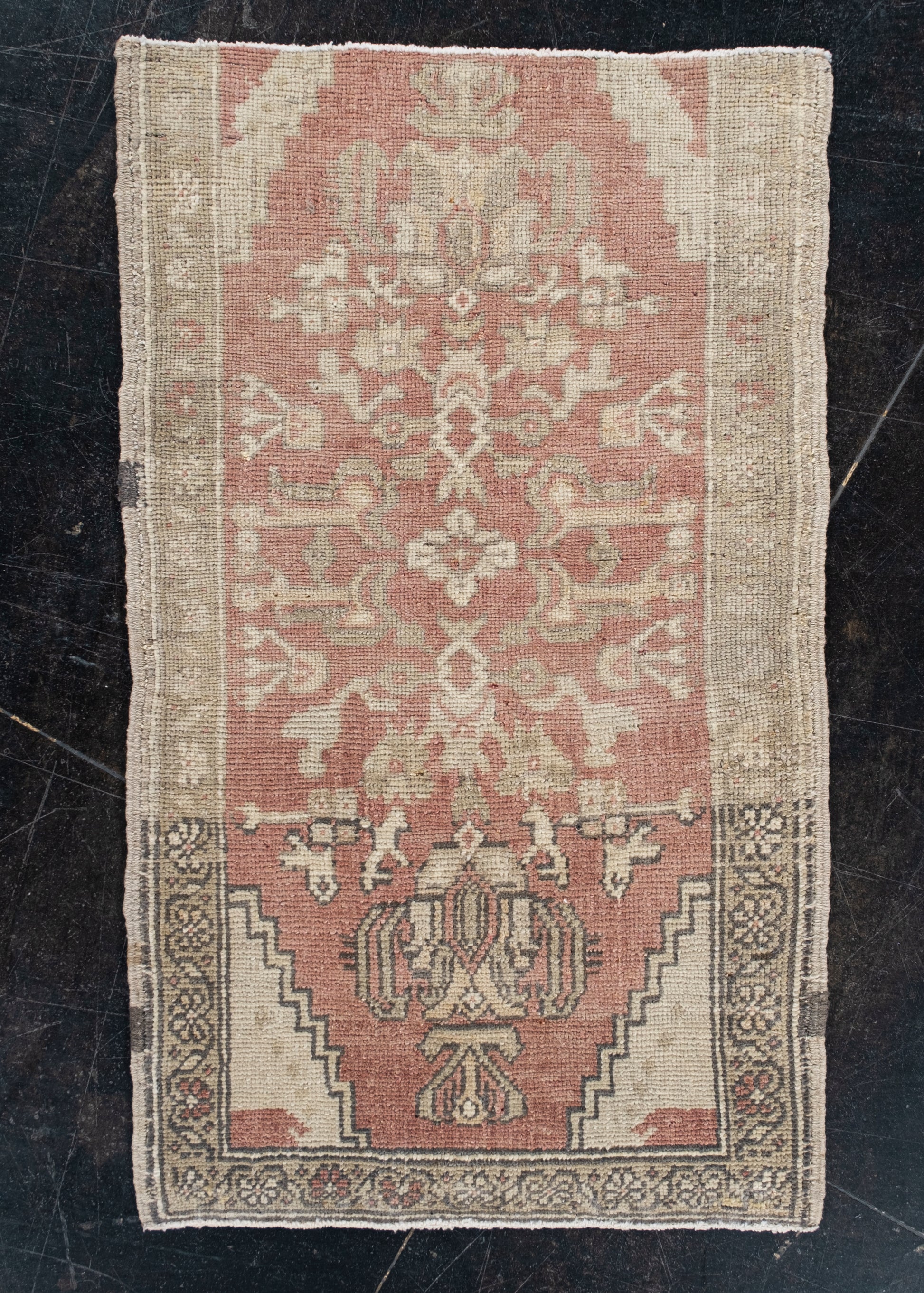 Oriental Hand Knotted Vintage Turkish Mini Rug 1'9" x 2'11" #10001