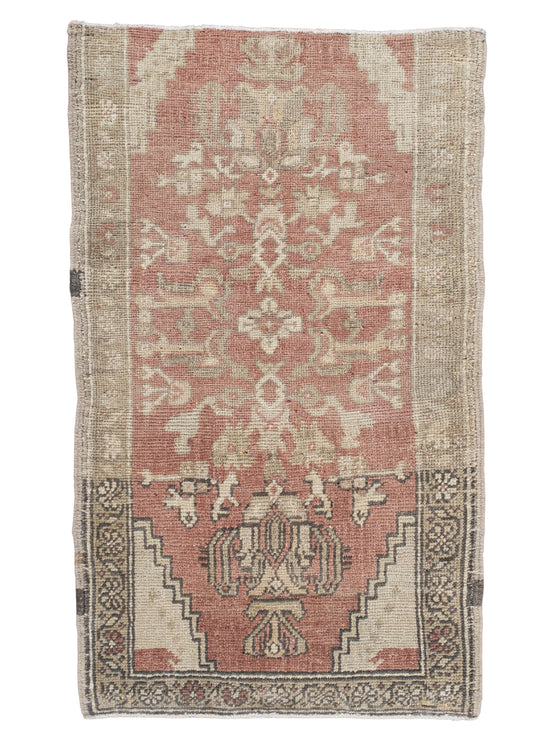 Oriental Hand Knotted Vintage Turkish Mini Rug 1'9" x 2'11" #10001