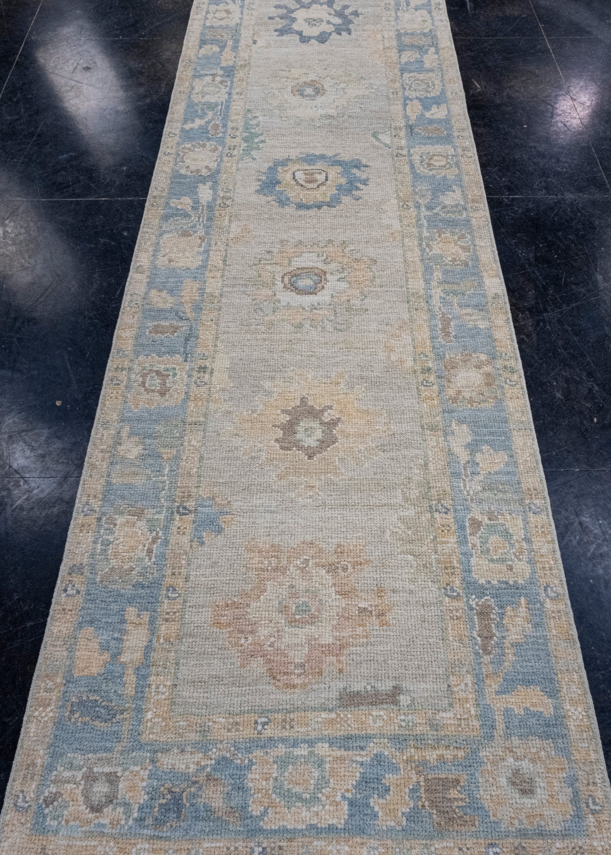 Turkish Oushak Runner Rug 3'1" x 10'2" #16382