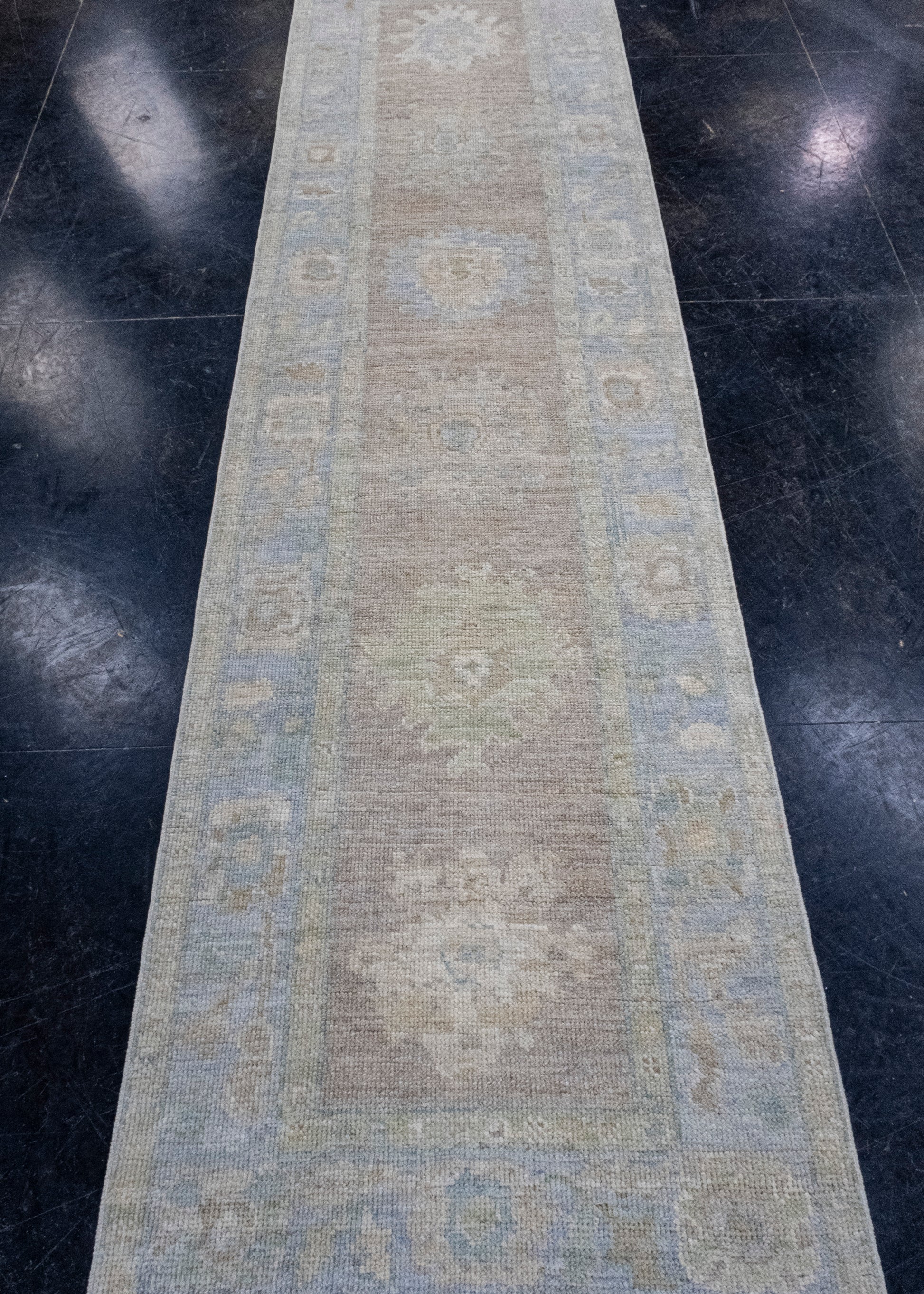 Turkish Oushak Runner Rug 2'8" x 10'1" #16190
