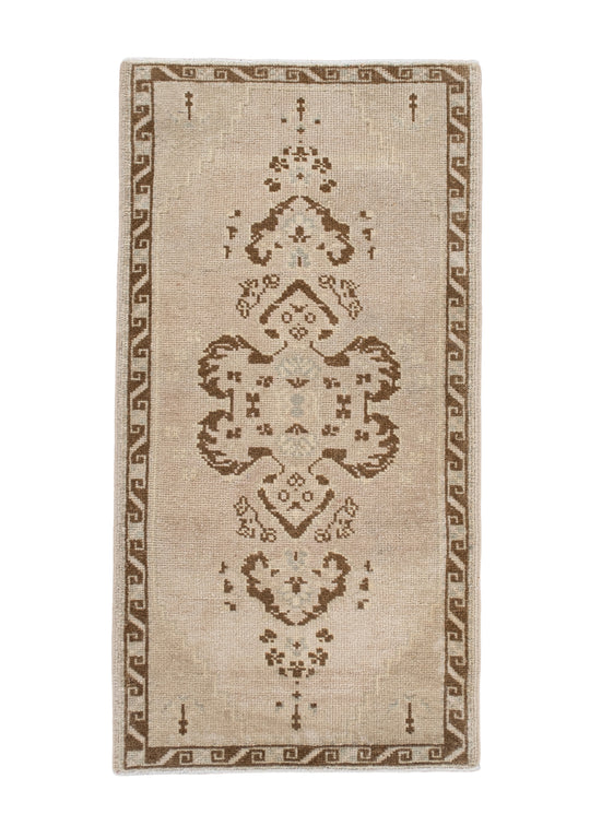 Oriental Hand Knotted Vintage Turkish Mini Rug 1'7" x 3'1" #10440