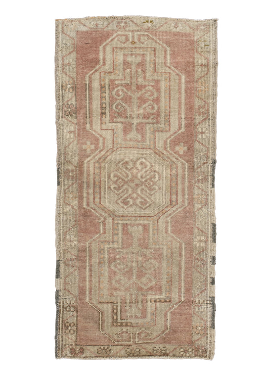 Oriental Hand Knotted Vintage Turkish Mini Rug 1'7" x 3'4" #10204