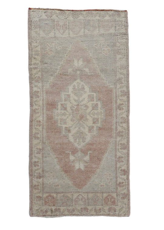 Oriental Hand Knotted Vintage Turkish Mini Rug 1'8" x 3'4" #10245