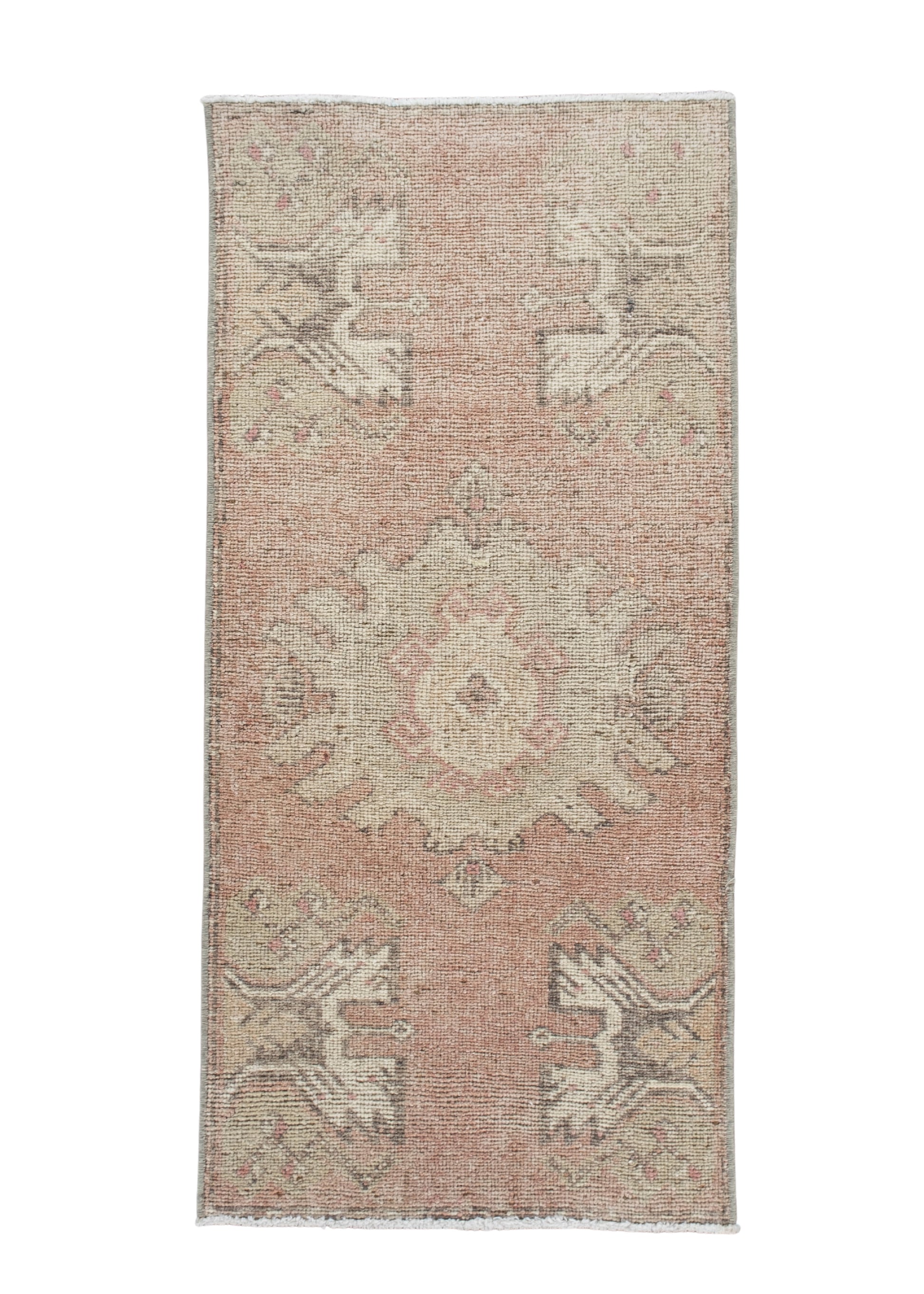 Oriental Hand Knotted Vintage Turkish Mini Rug 1'5" x 3' #10156