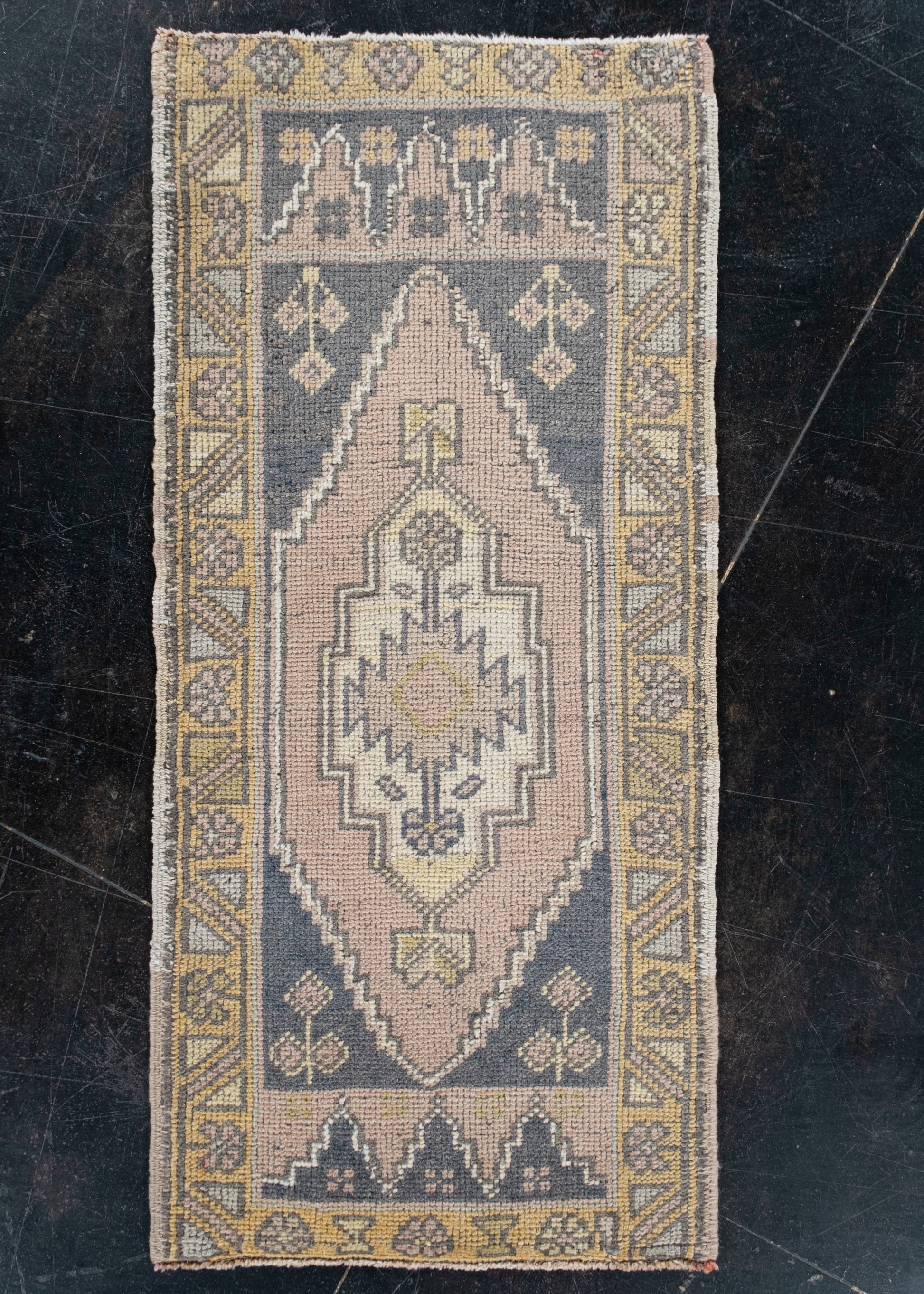 Oriental Hand Knotted Vintage Turkish Mini Rug 1'7" x 3'4" #10500