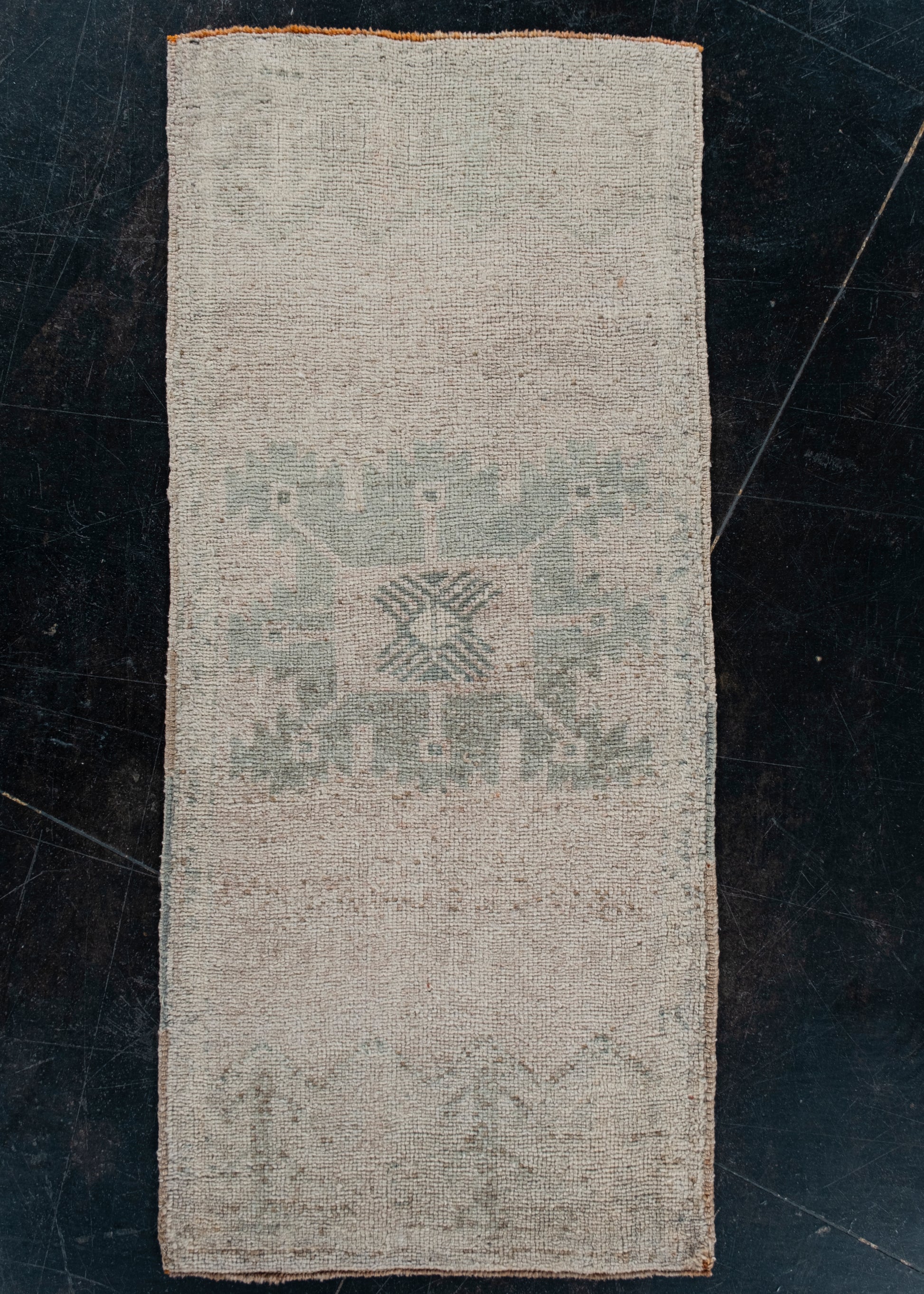 Oriental Hand Knotted Vintage Turkish Mini Rug 1'6" x 3'6" #10563