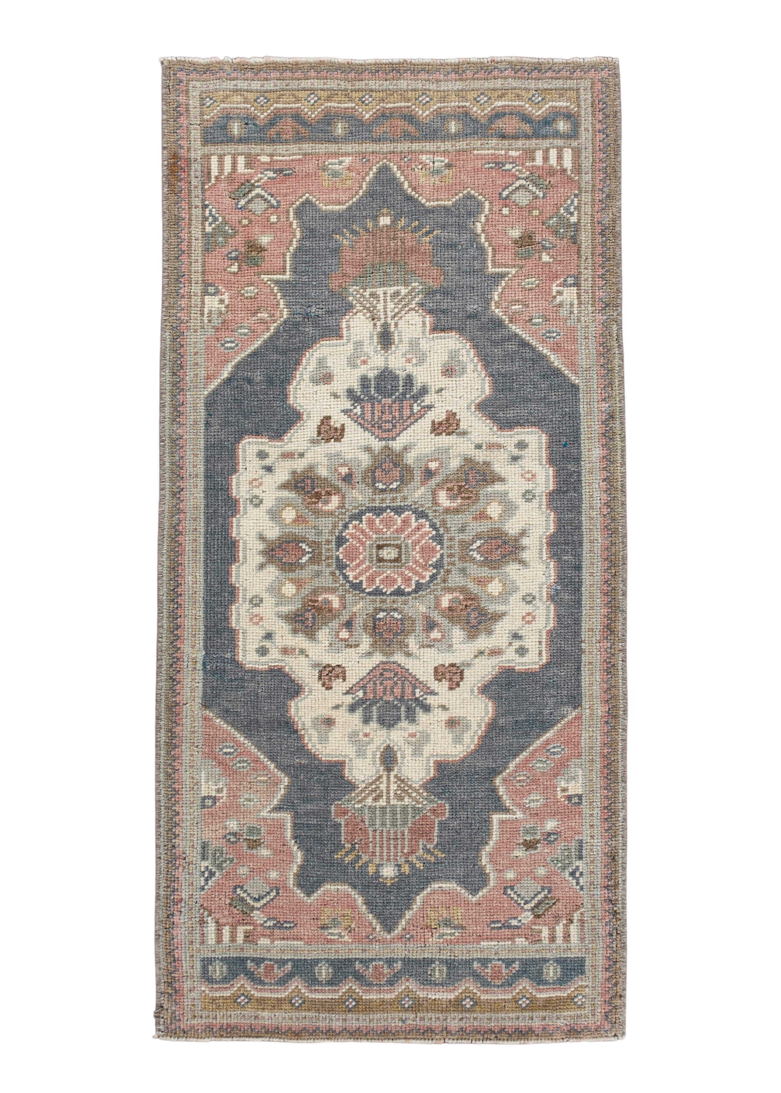 Turkish Rug, Pink Rug, Vintage Rug, 3.5x1.7 feet, Bath Rug, Muted Rug, Anatolian Rug, Oriental Rug, Antique deals Rug, Small Rug, Entry Rug 3502