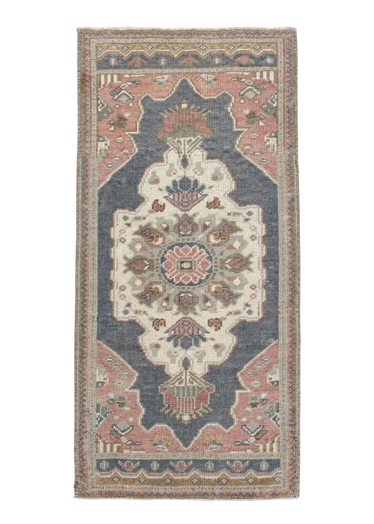 Oriental Hand Knotted Vintage Turkish Mini Rug 1'7" x 3'3" #10590