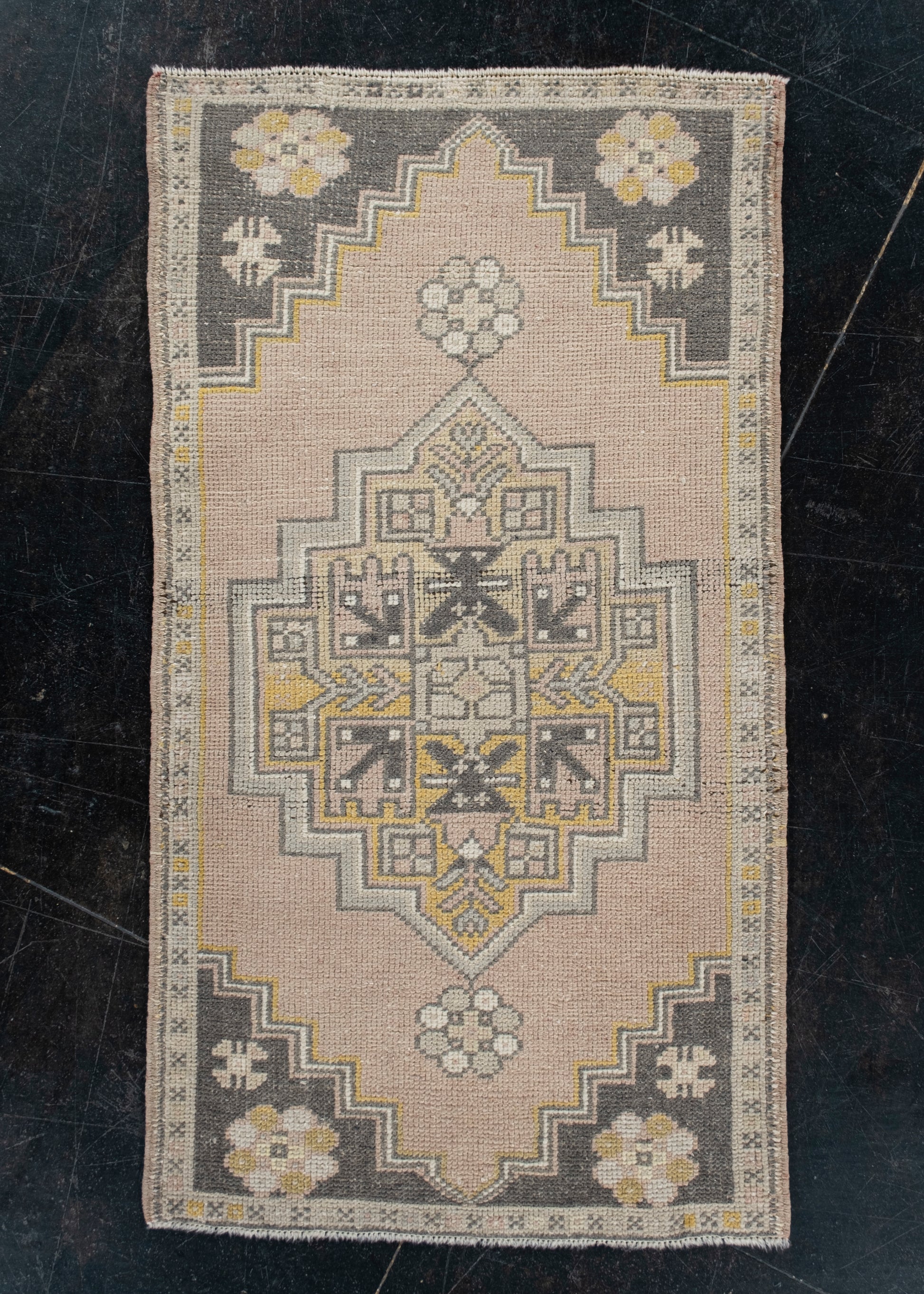 Oriental Hand Knotted Vintage Turkish Mini Rug 1'9" x 3'3" #10583
