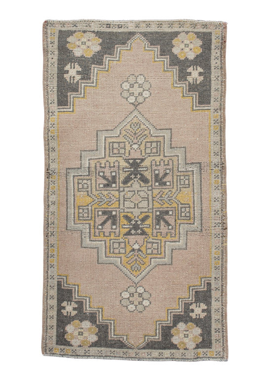 Oriental Hand Knotted Vintage Turkish Mini Rug 1'9" x 3'3" #10583