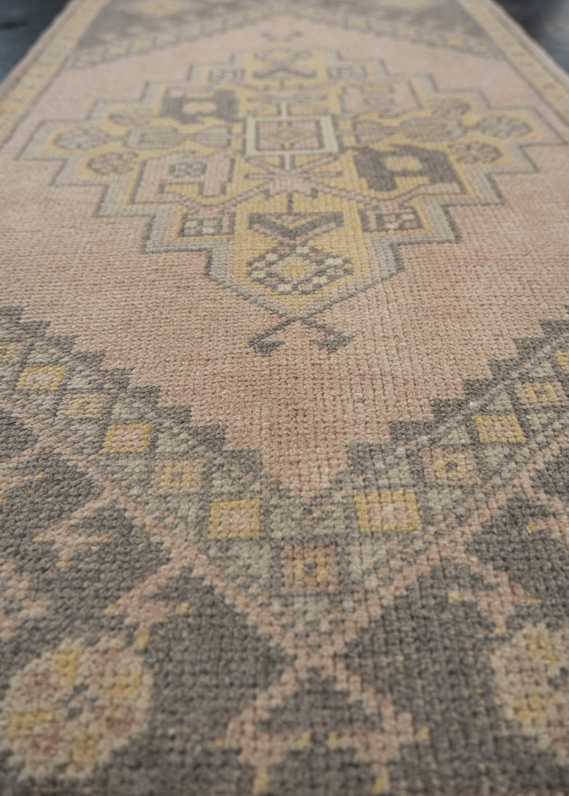 Oriental Hand Knotted Vintage Turkish Mini Rug 1'10" x 3'10" #10272