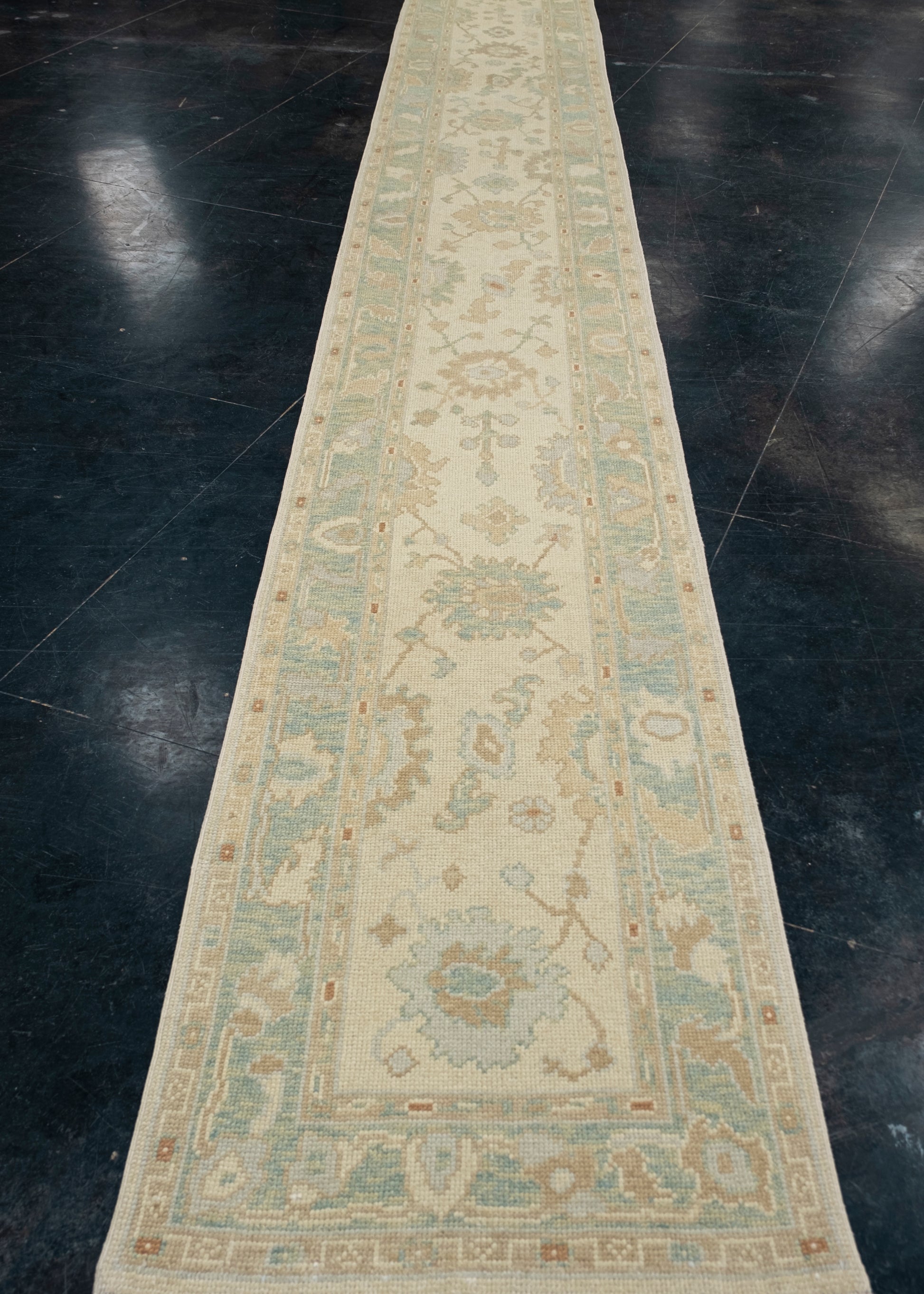 Turkish Oushak Rug Runner 2'5" x 17'7" #1518