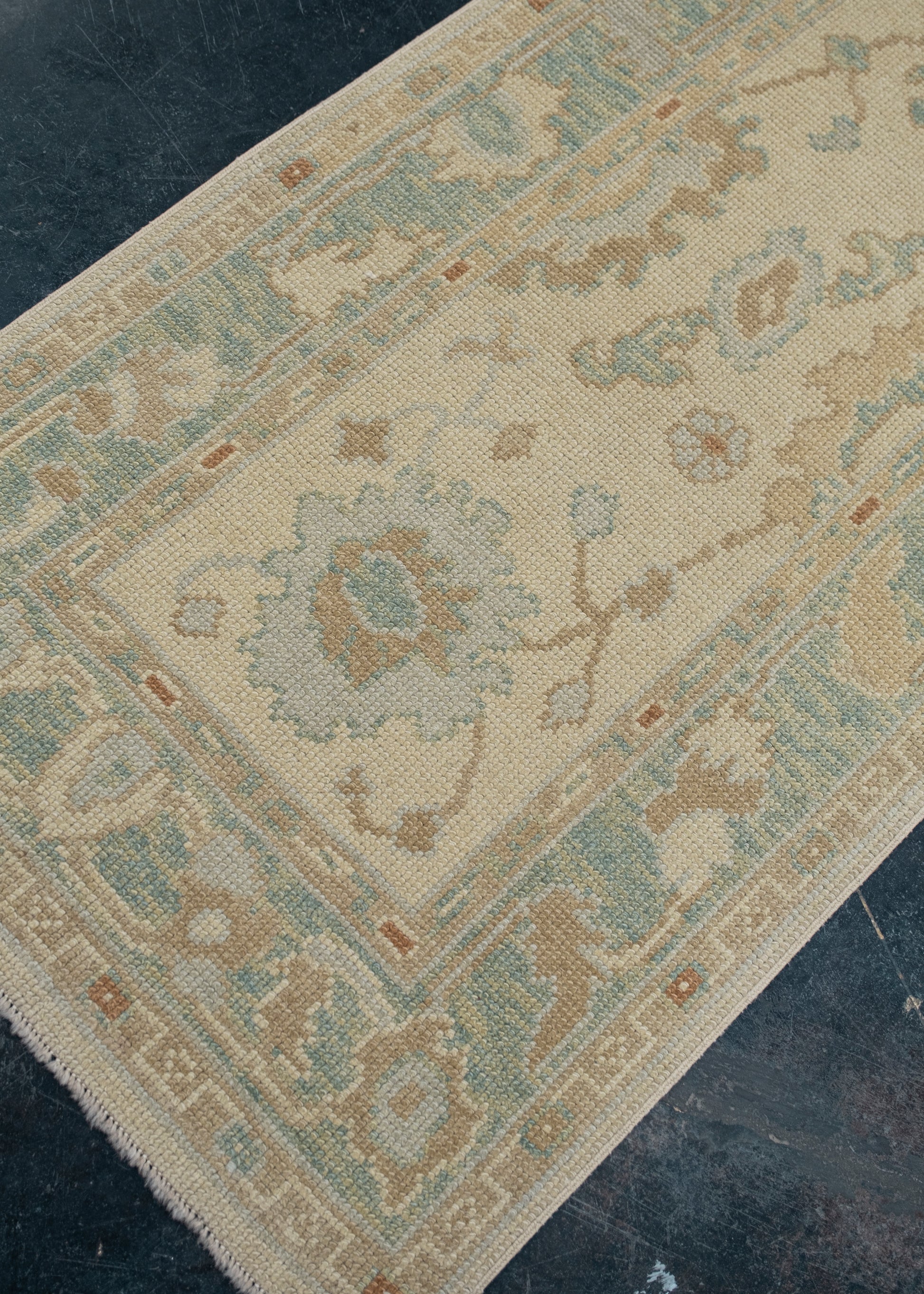 Turkish Oushak Rug Runner 2'5" x 17'7" #1518