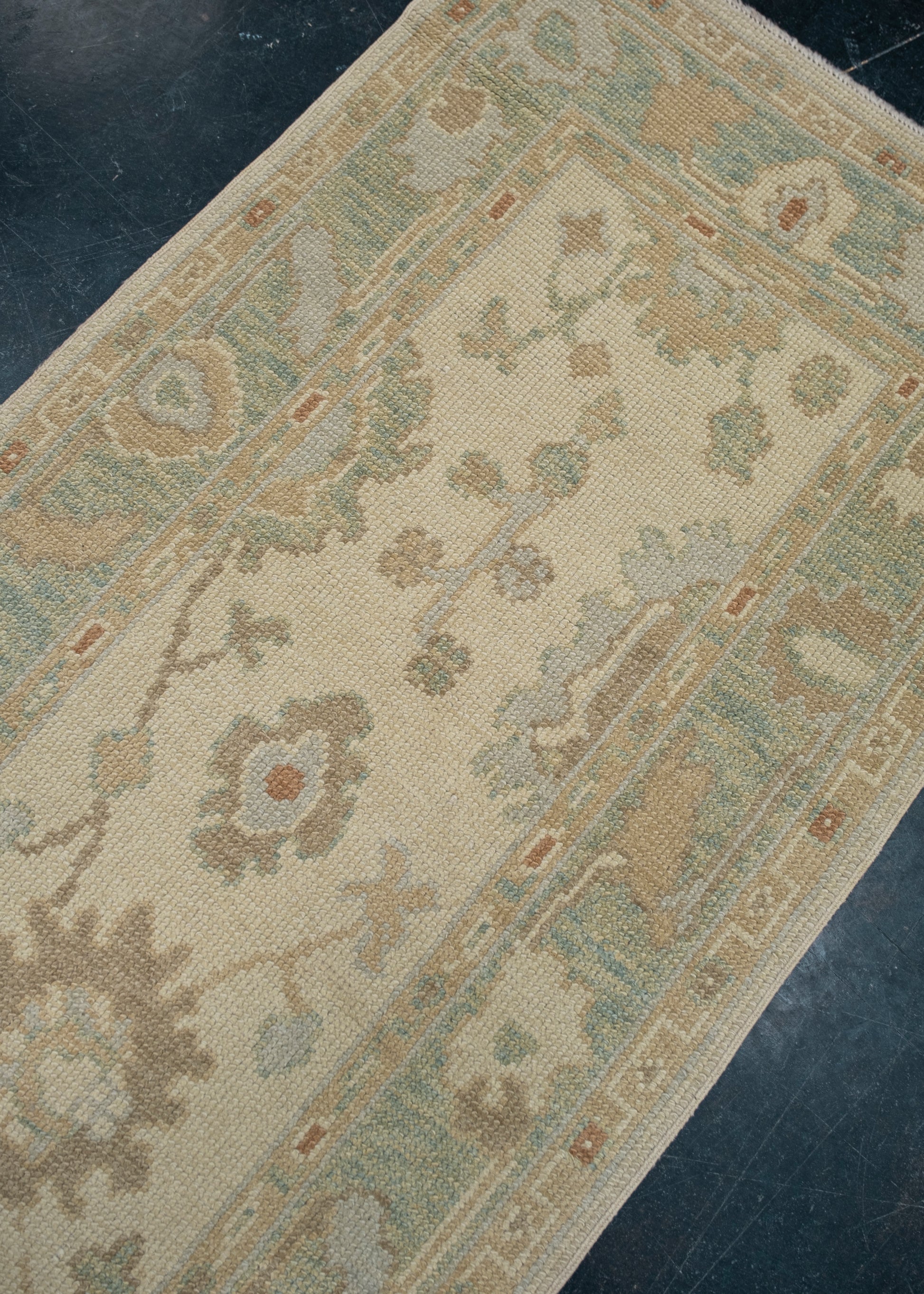 Turkish Oushak Rug Runner 2'5" x 17'7" #1518