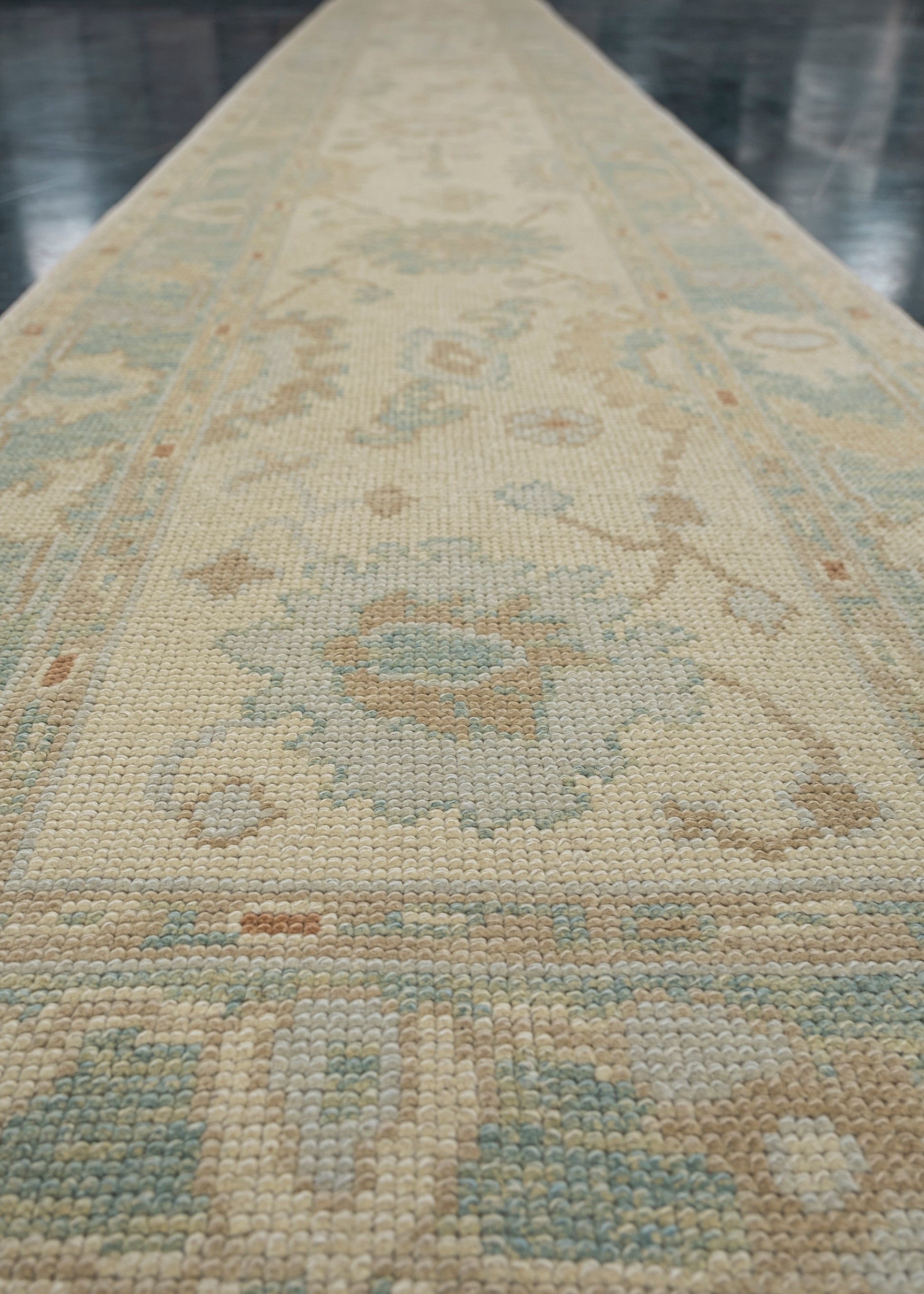 Turkish Oushak Rug Runner 2'5" x 17'7" #1518