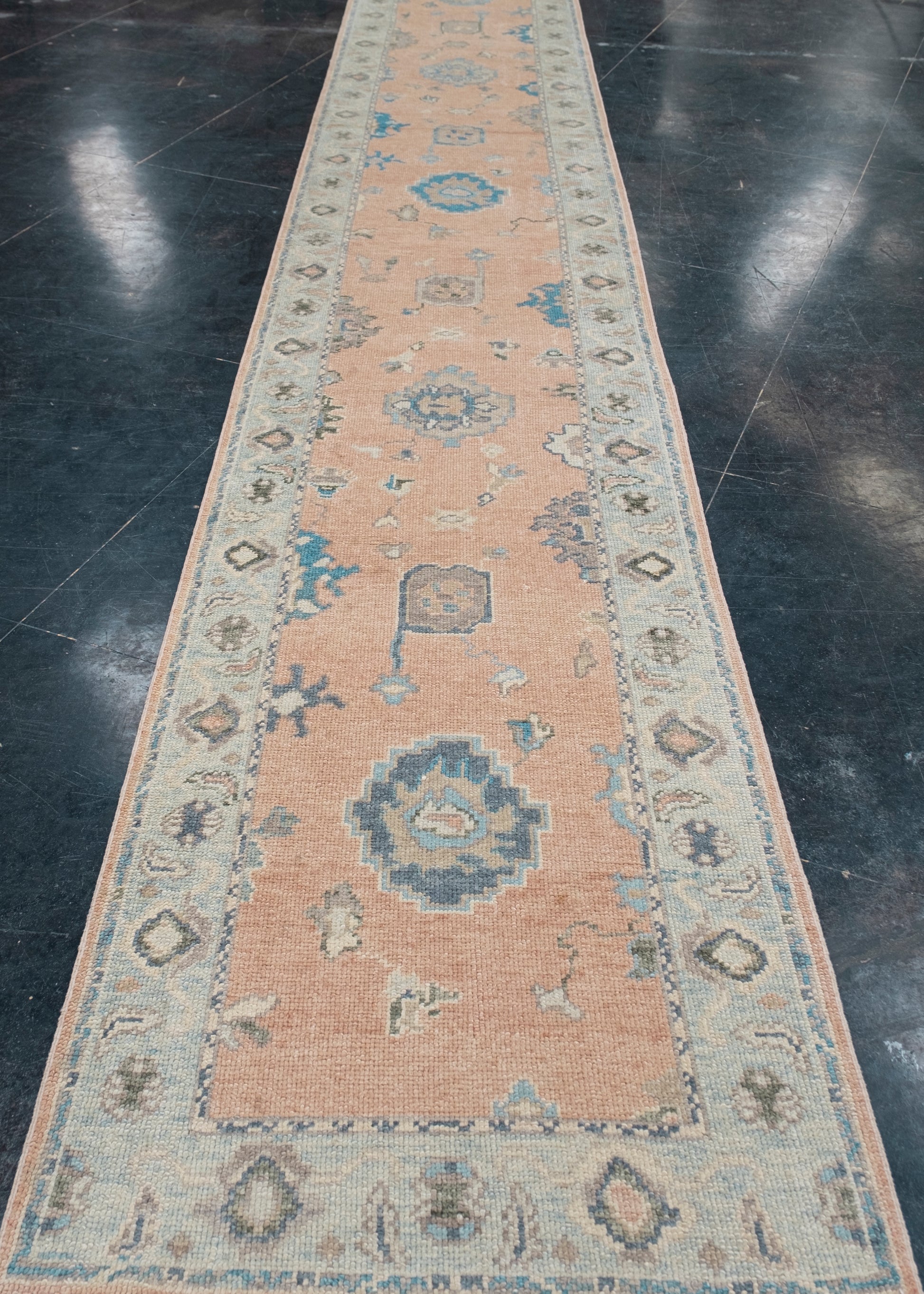 Turkish Oushak Rug Runner 2'11" x 18' #HS-1083