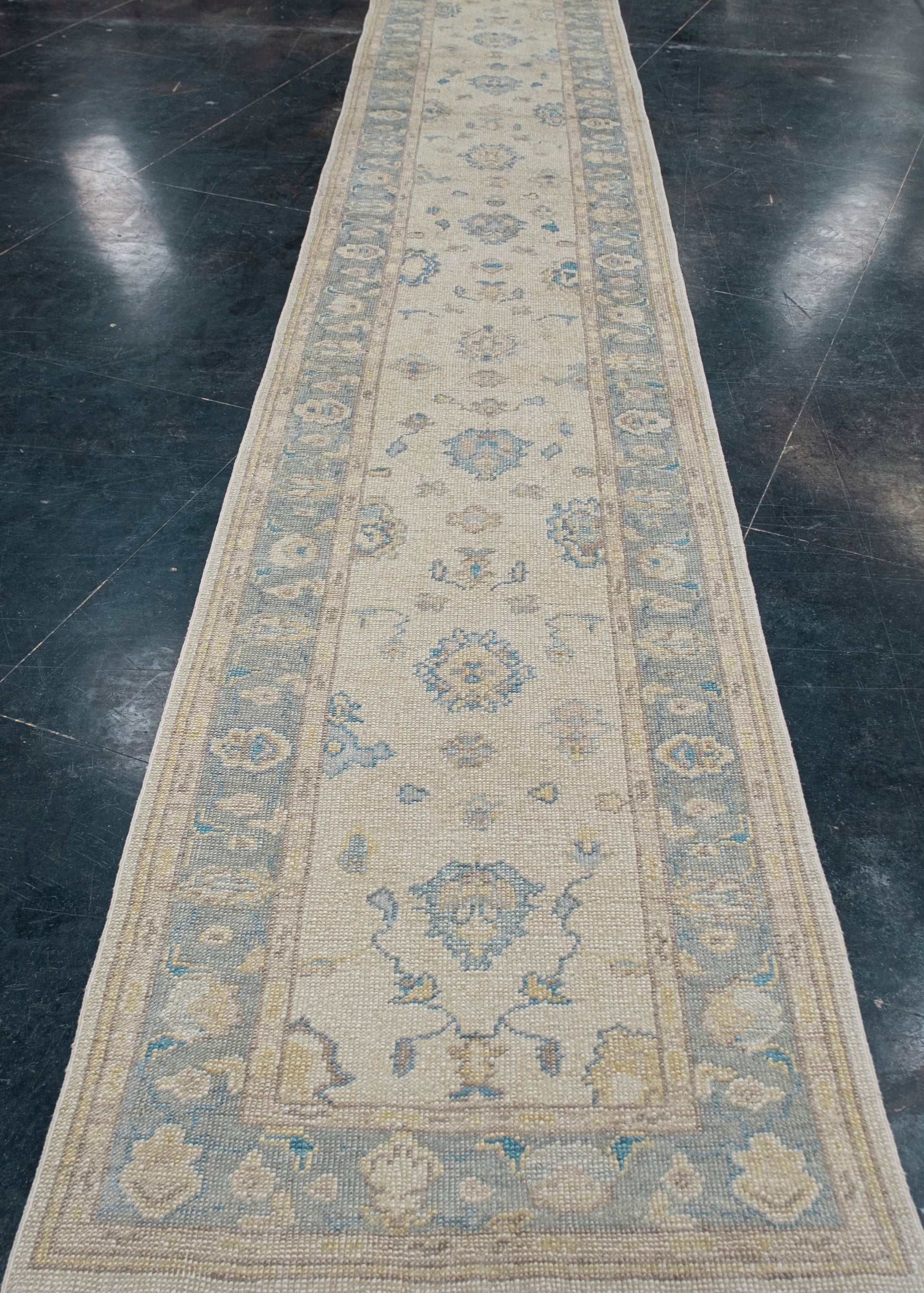 Turkish Oushak Rug Runner 2'11" x 17'1" #2334