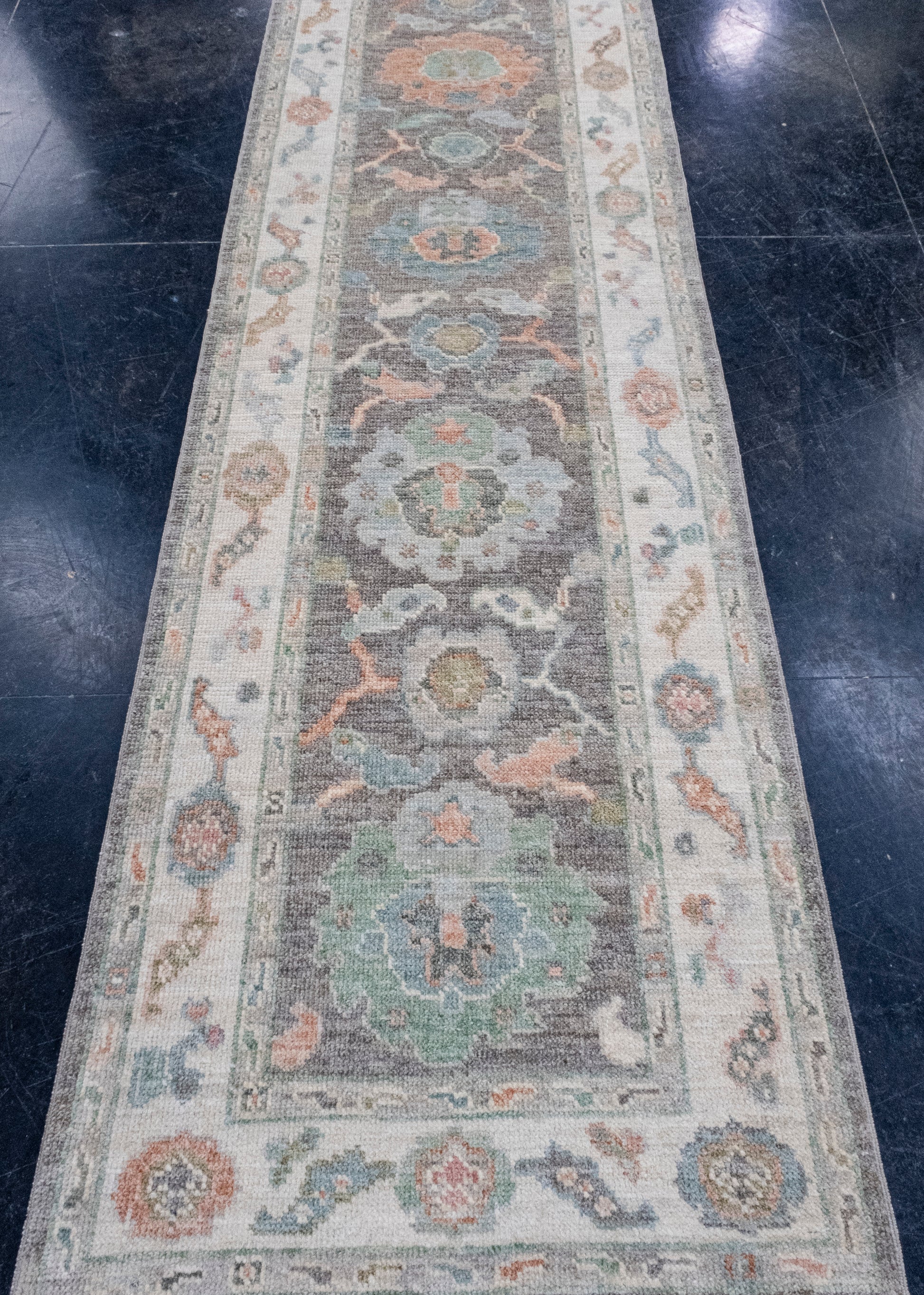 Turkish Oushak Runner Rug 2'10" x 10'2" #16413