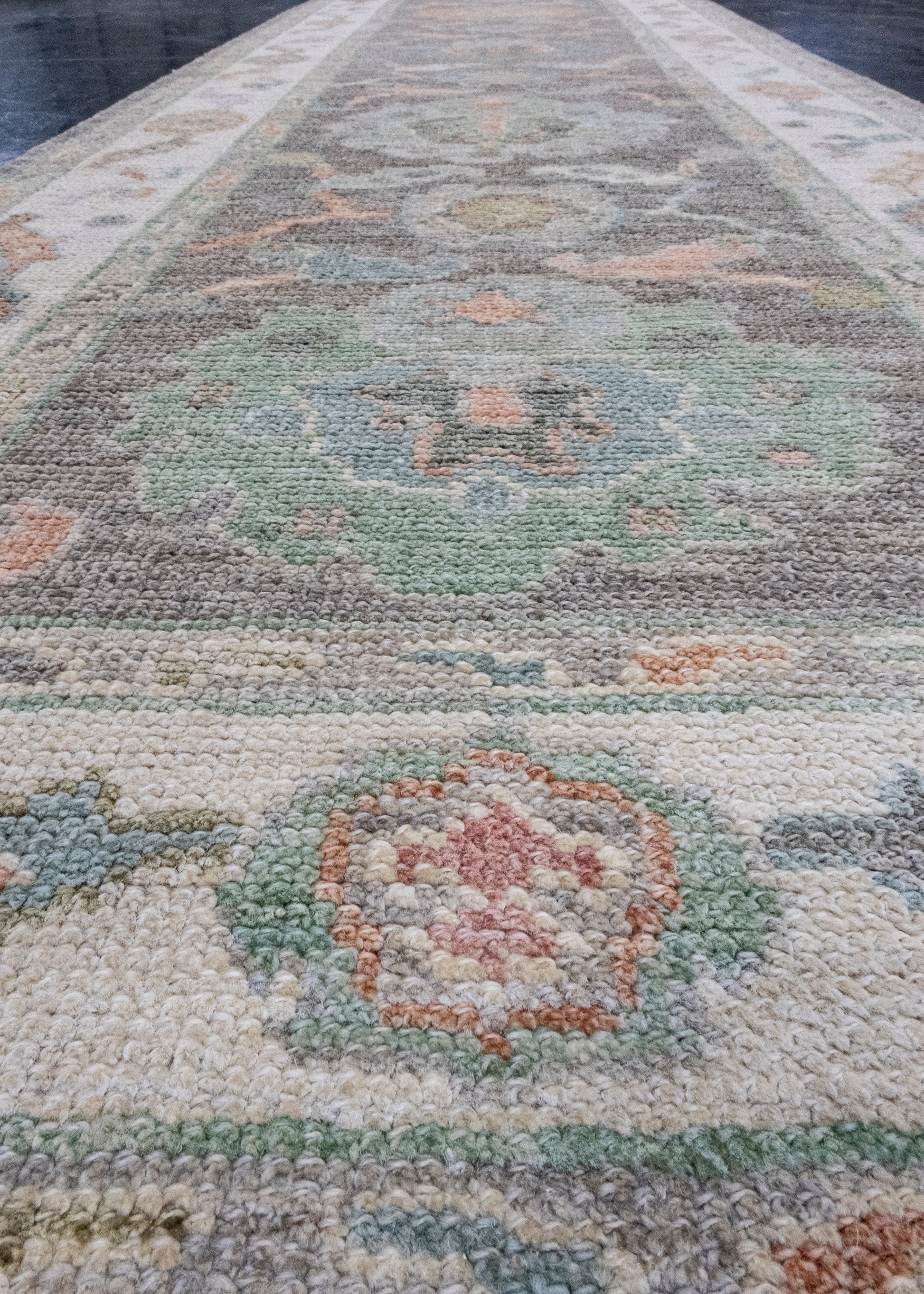 Turkish Oushak Runner Rug 2'10" x 10'2" #16413