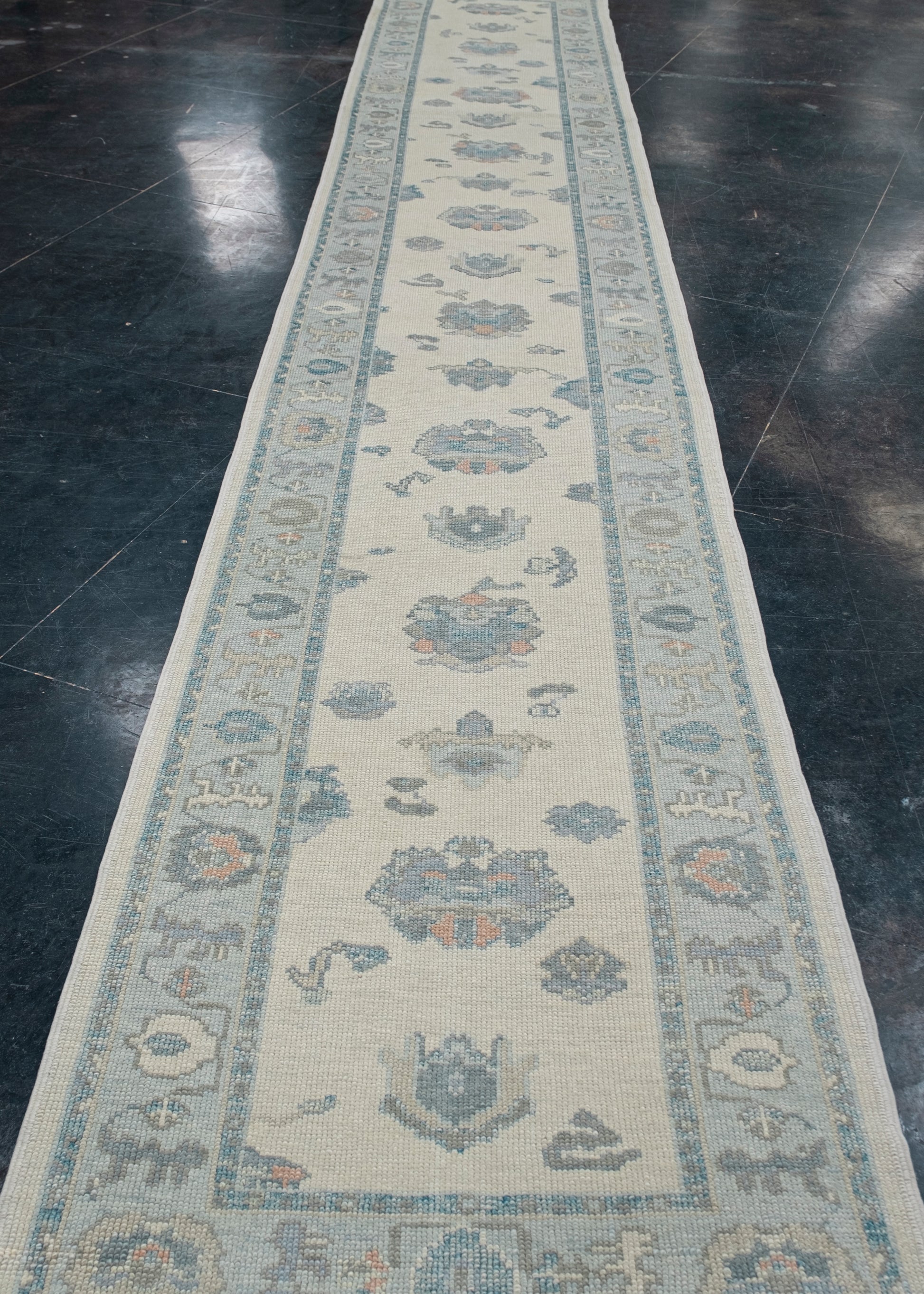 Turkish Oushak Rug Runner 3'1" x 18'5" #7170