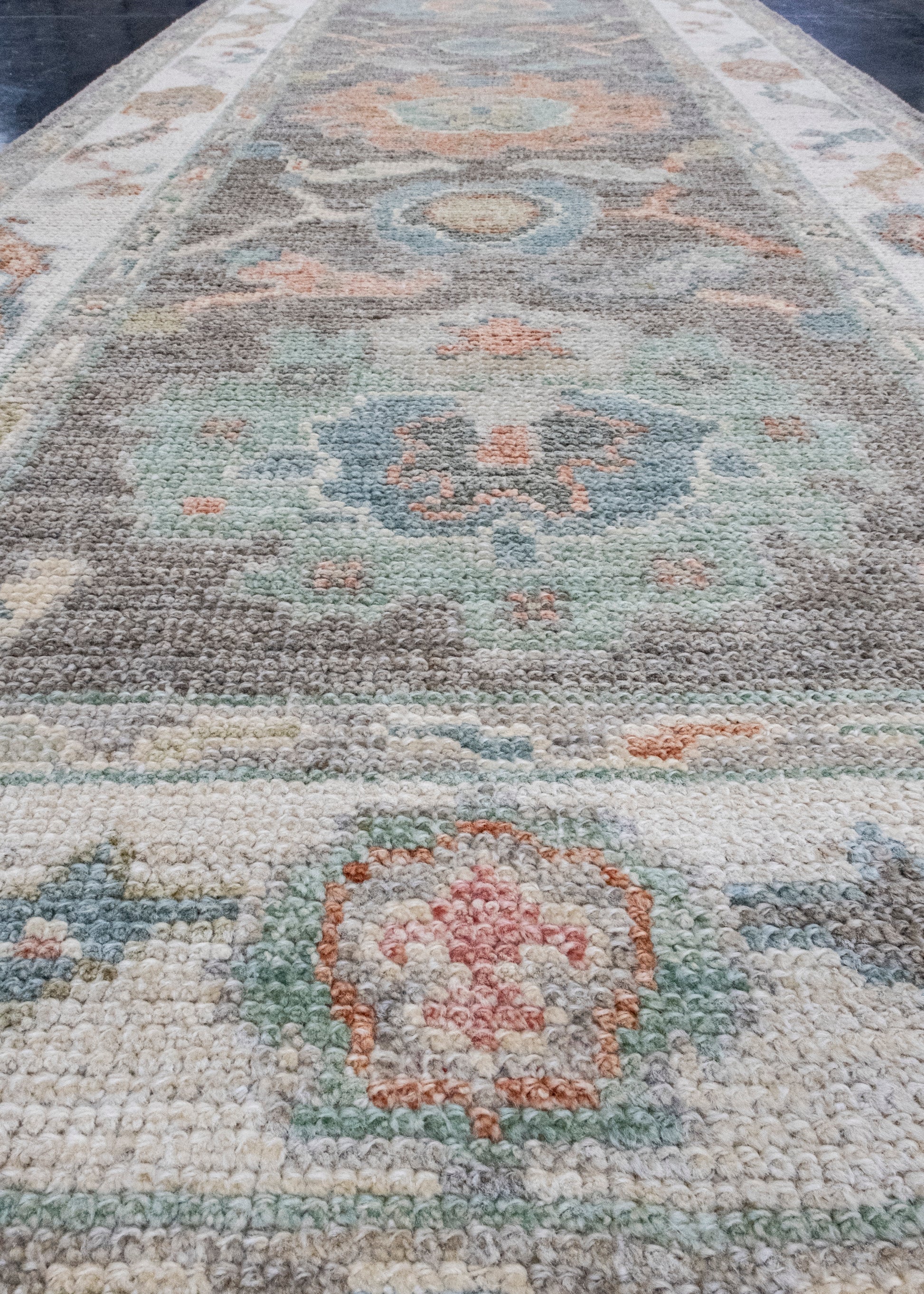 Turkish Oushak Runner Rug 2'7" x 10'2" #16386