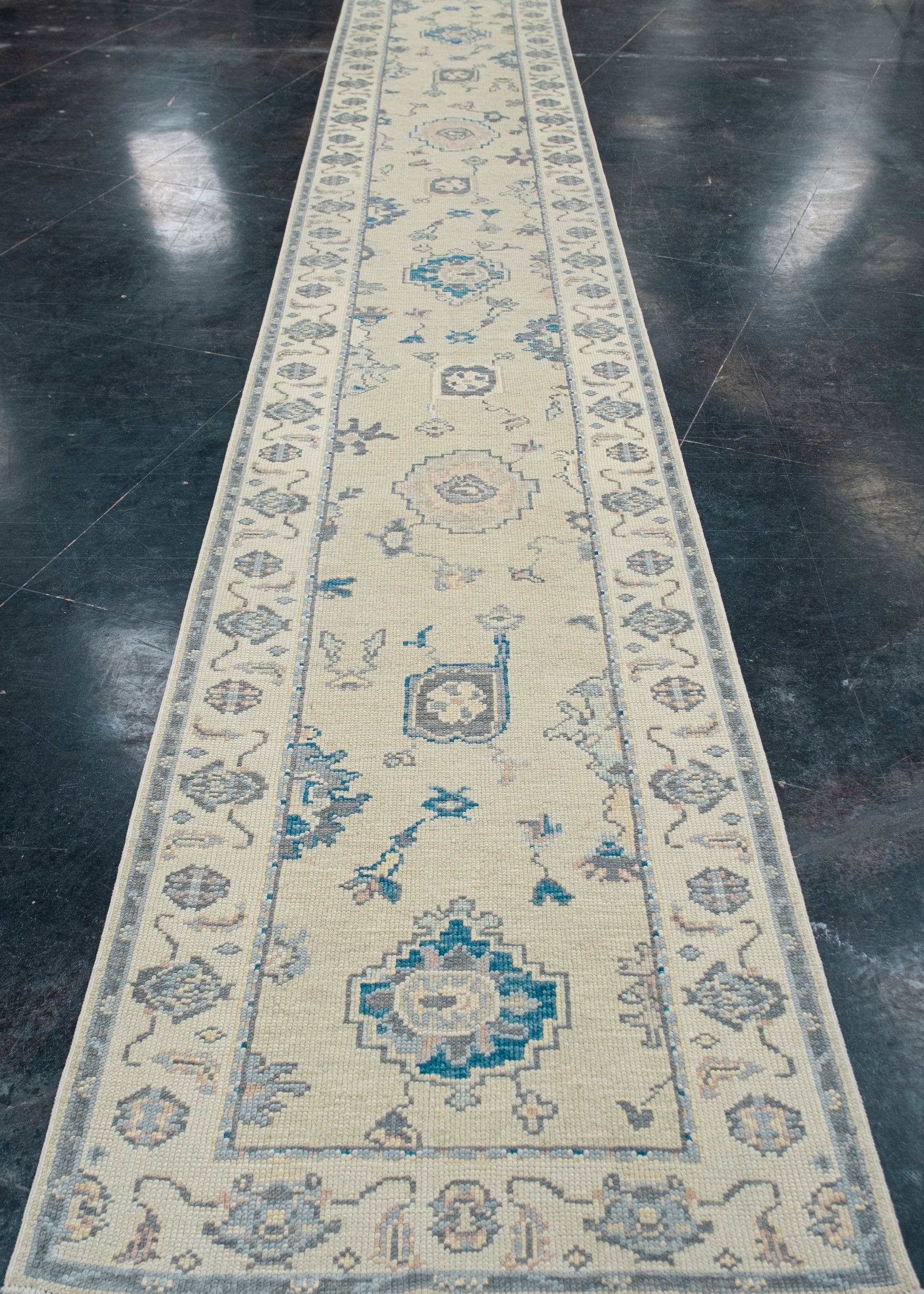 Turkish Oushak Rug Runner 2'11" x 18'8" #8018