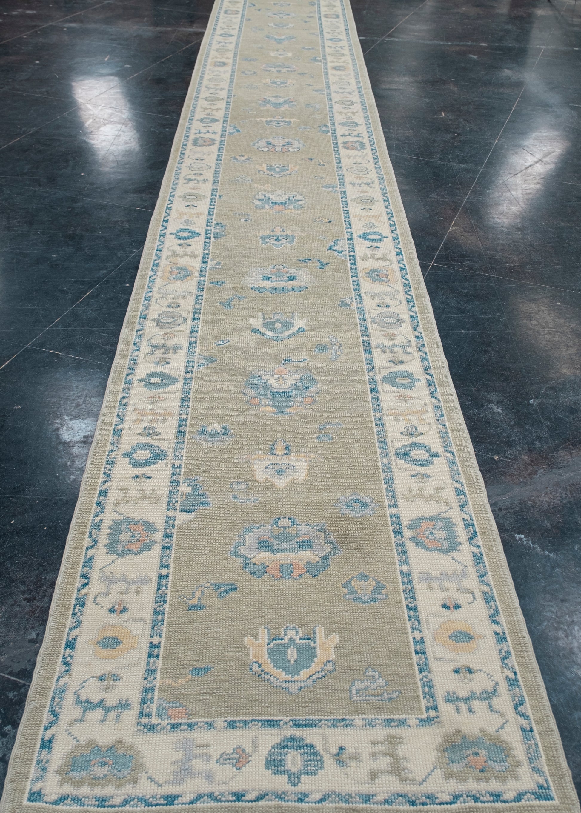 Turkish Oushak Rug Runner 2'11" x 19'11" #7502