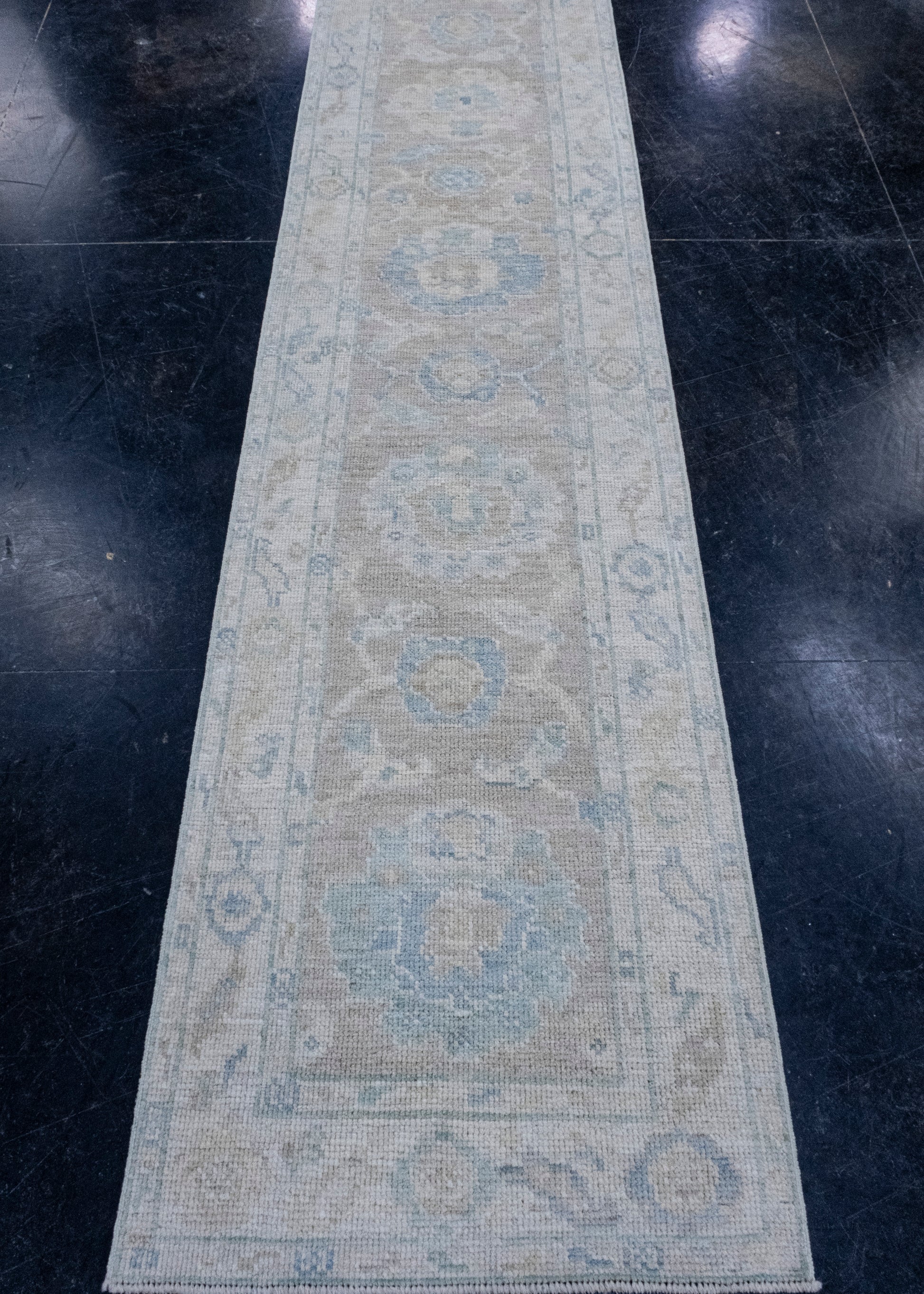Turkish Oushak Runner Rug 2'4" x 10'1" #16271