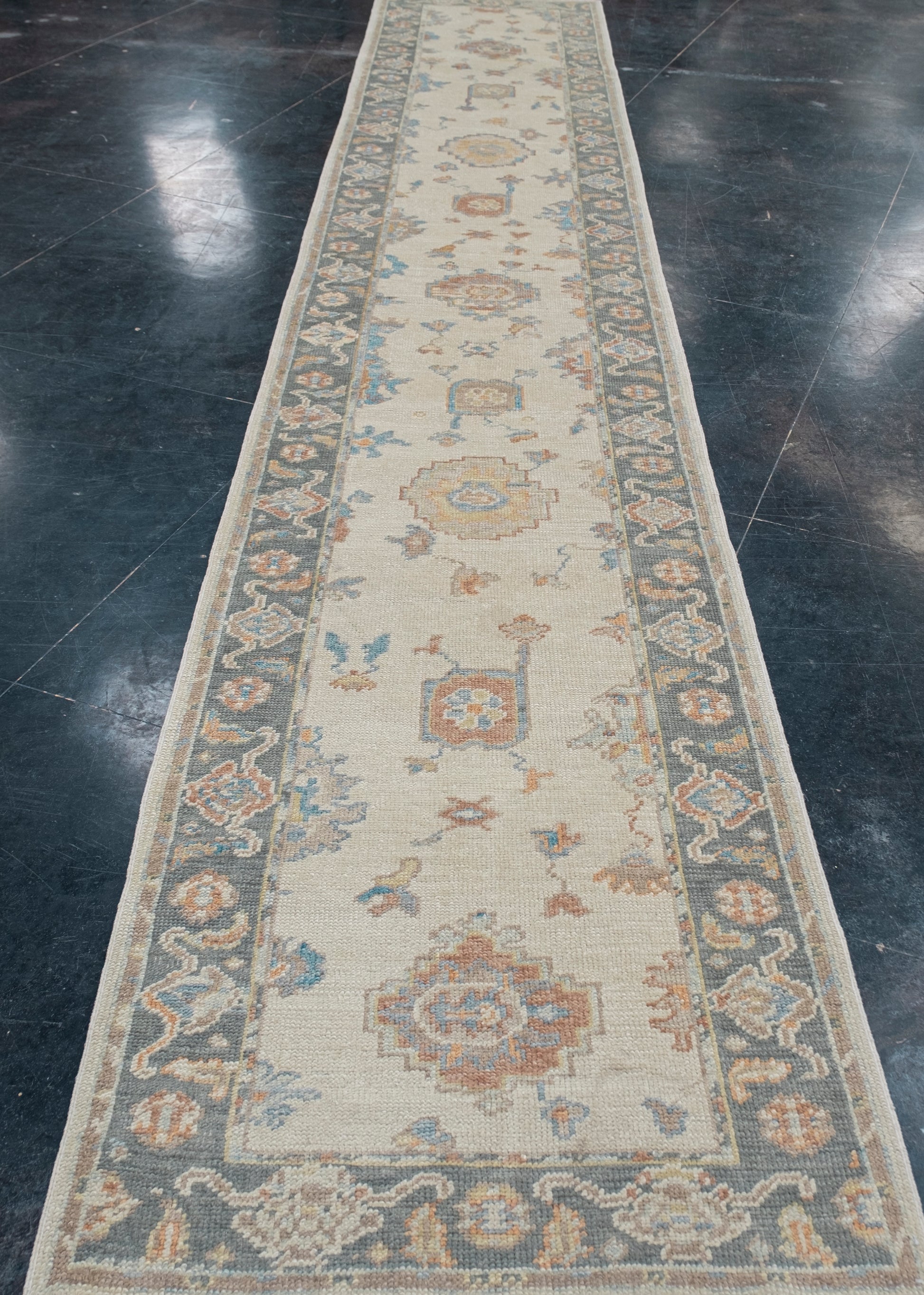 Turkish Oushak Rug Runner 2'11" x 17'2" #HS-2018