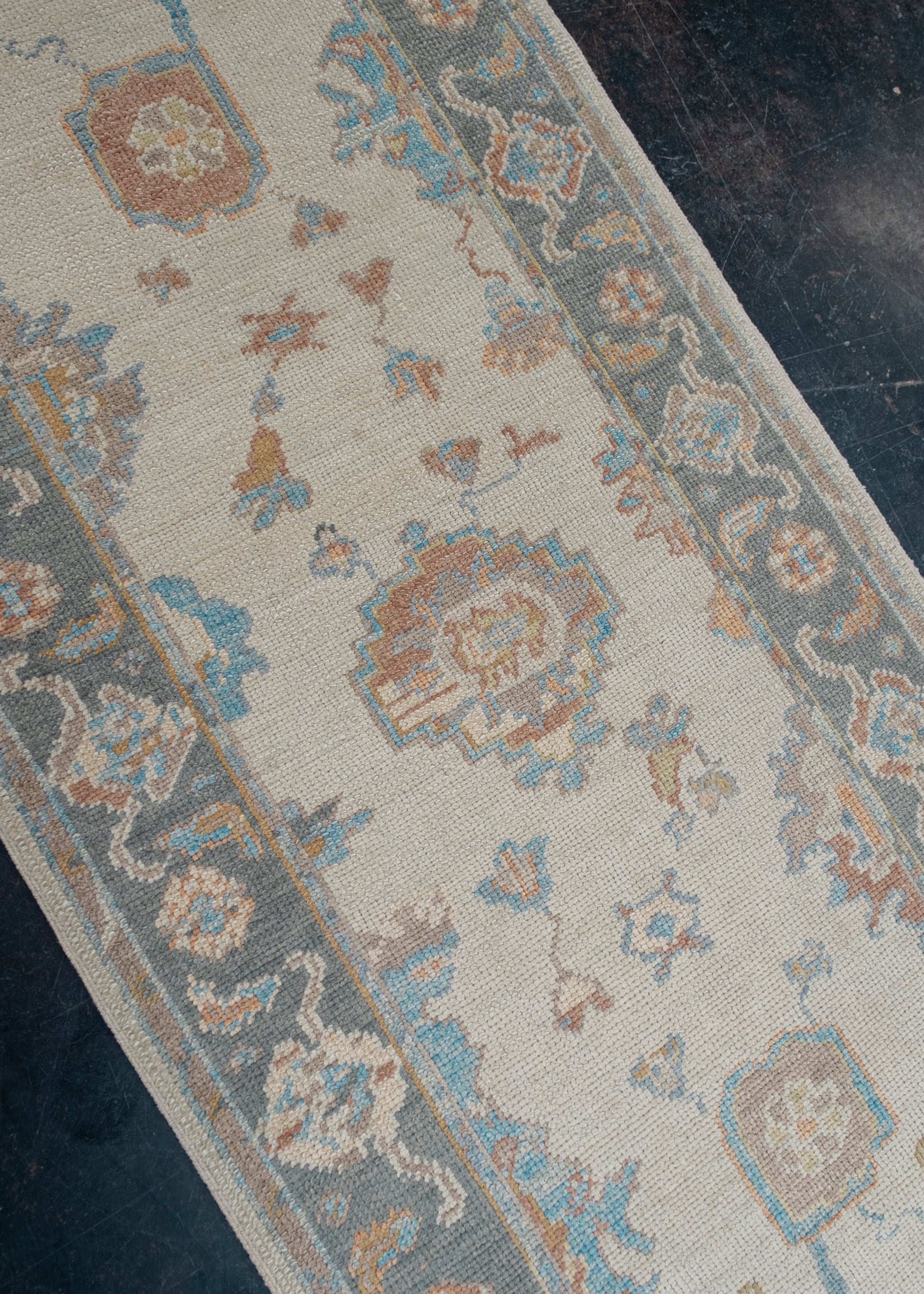 Turkish Oushak Rug Runner 2'11" x 17'2" #HS-2018