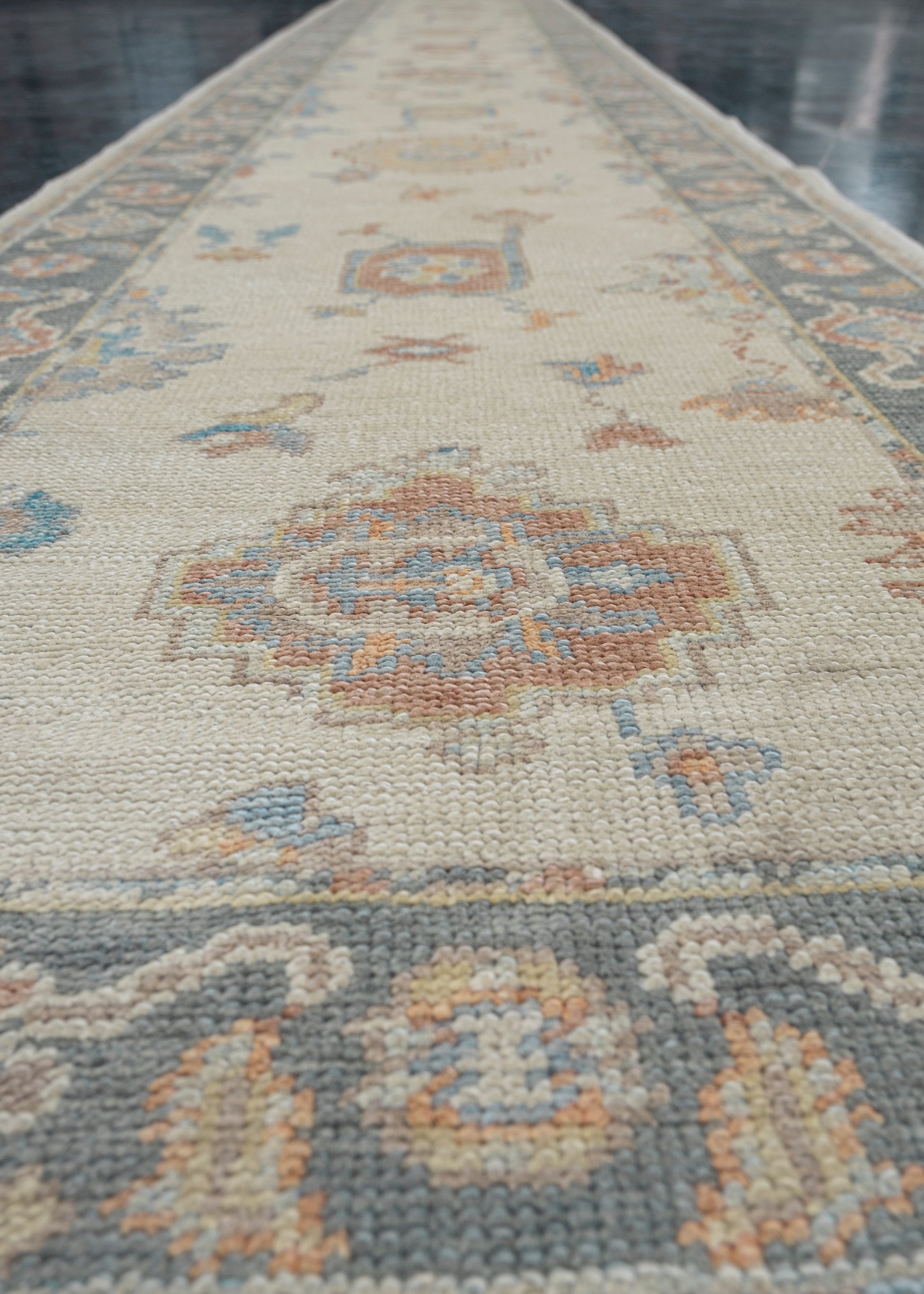 Turkish Oushak Rug Runner 2'11" x 17'2" #HS-2018