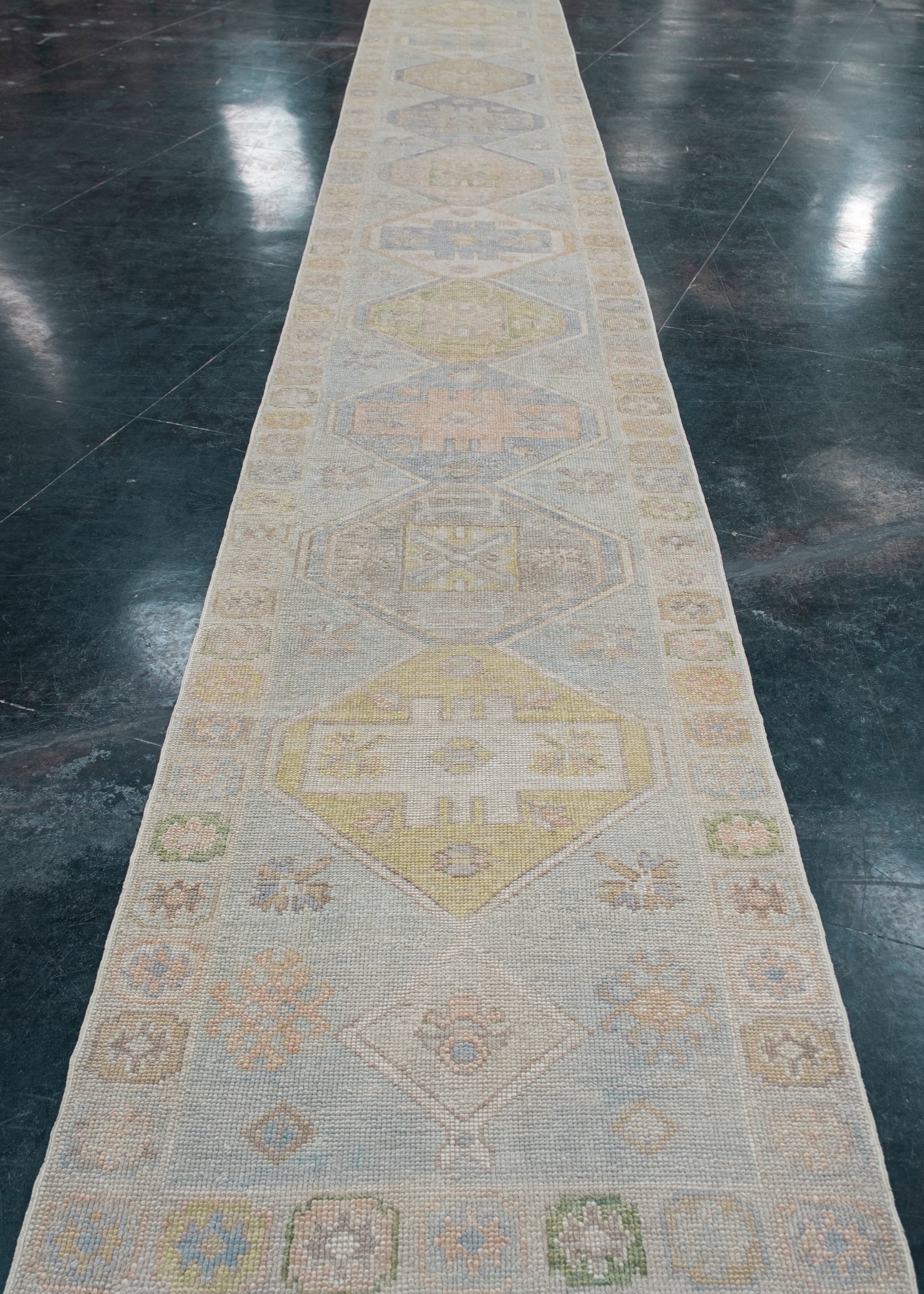 Turkish Oushak Rug Runner 2'11" x 24' #10871