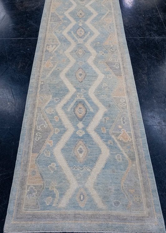 Turkish Oushak Runner Rug 2'9" x 9'7" #16685
