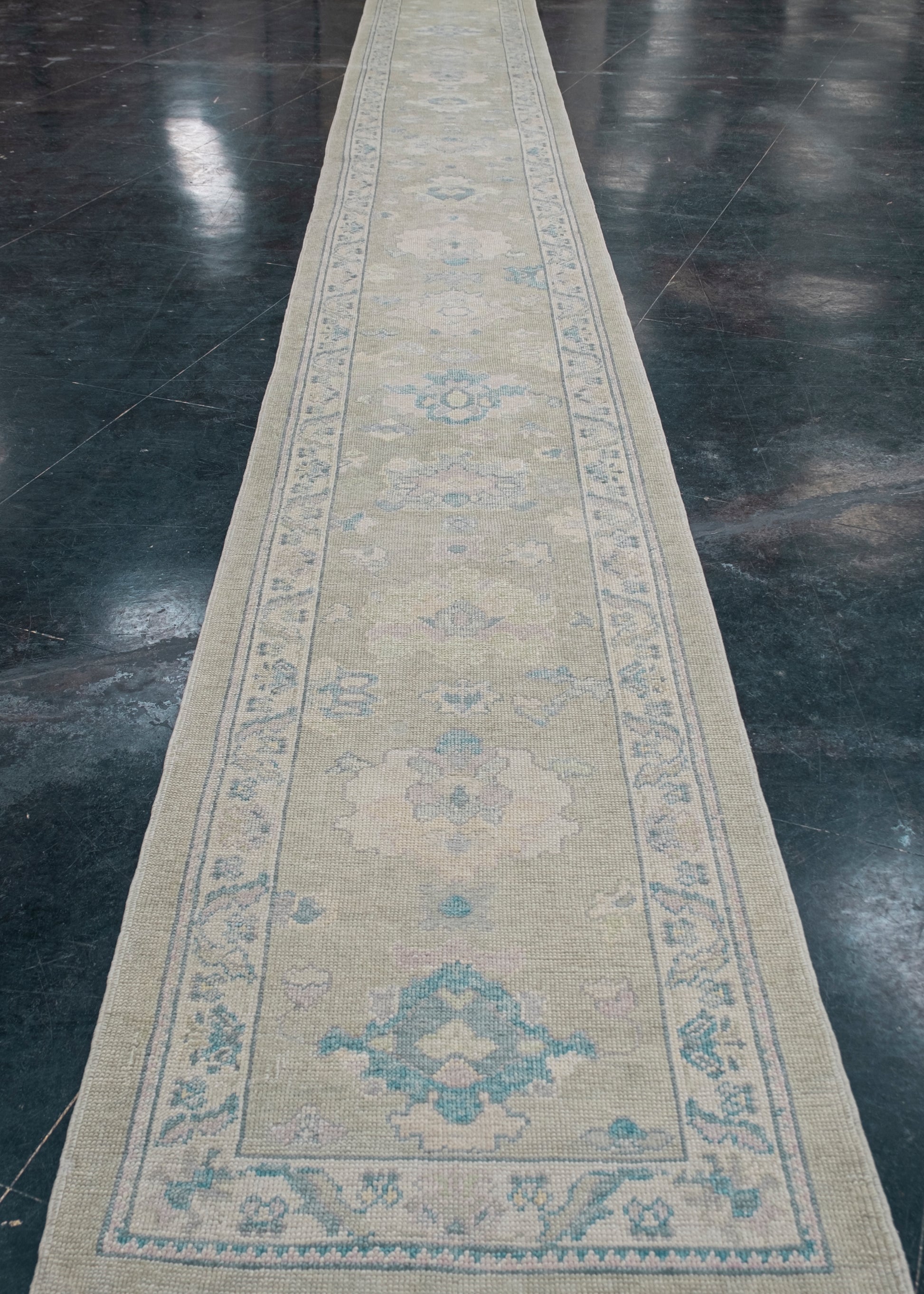 Turkish Oushak Rug Runner 2'10" x 26'3" #11432