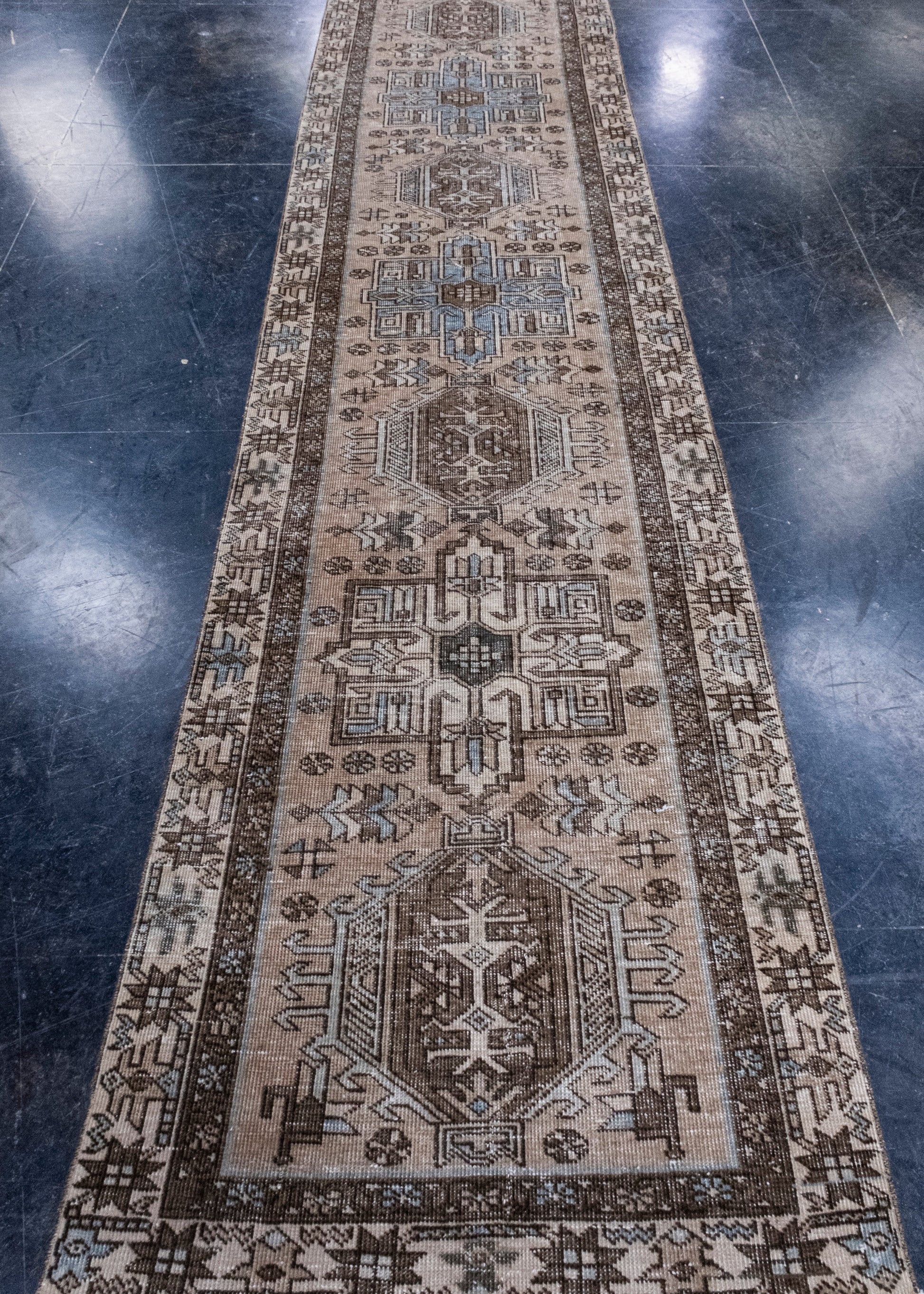 Turkish Vintage Anatolian Runner Rug 2'10" x 14' #7020