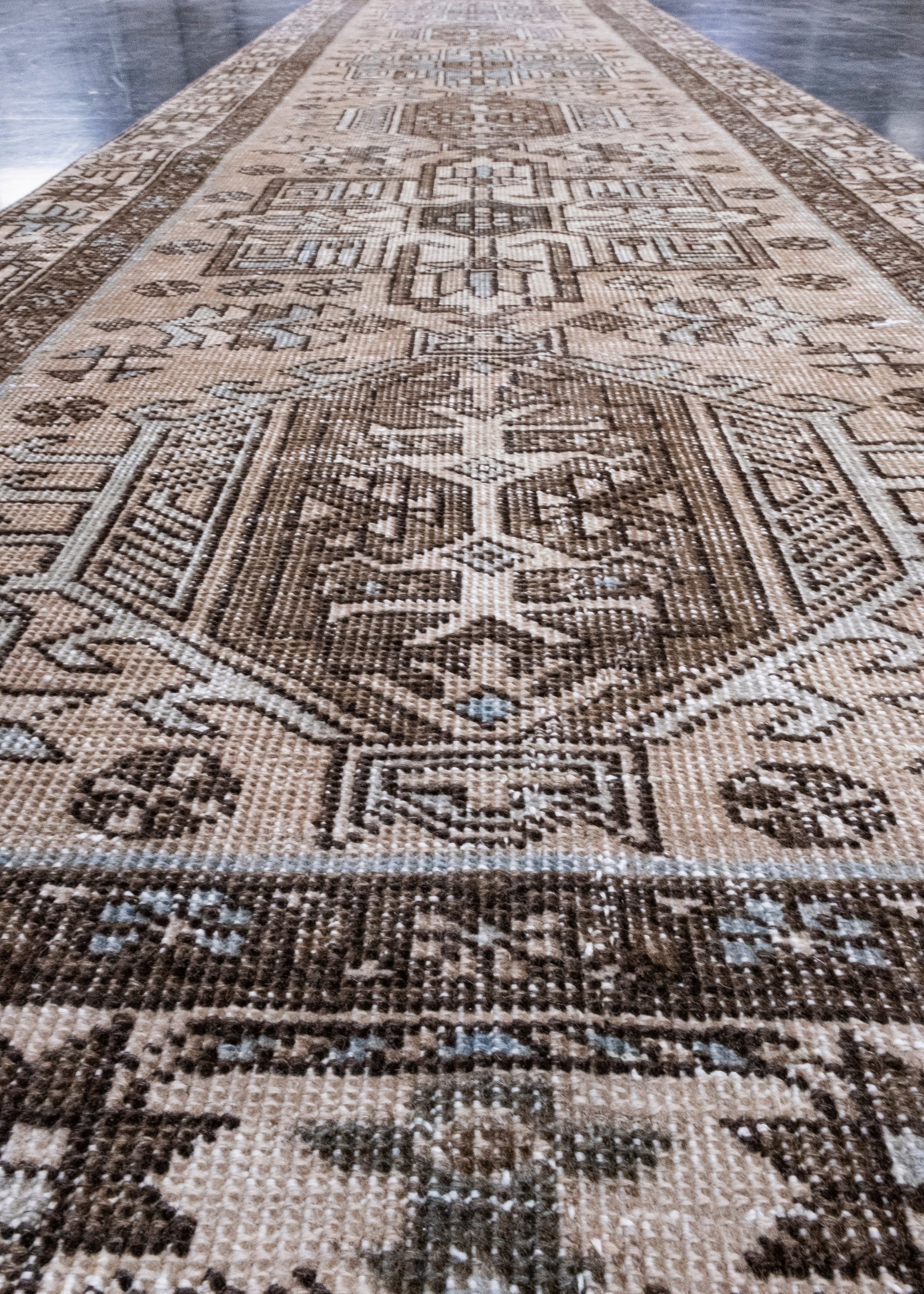 Turkish Vintage Anatolian Runner Rug 2'10" x 14' #7020