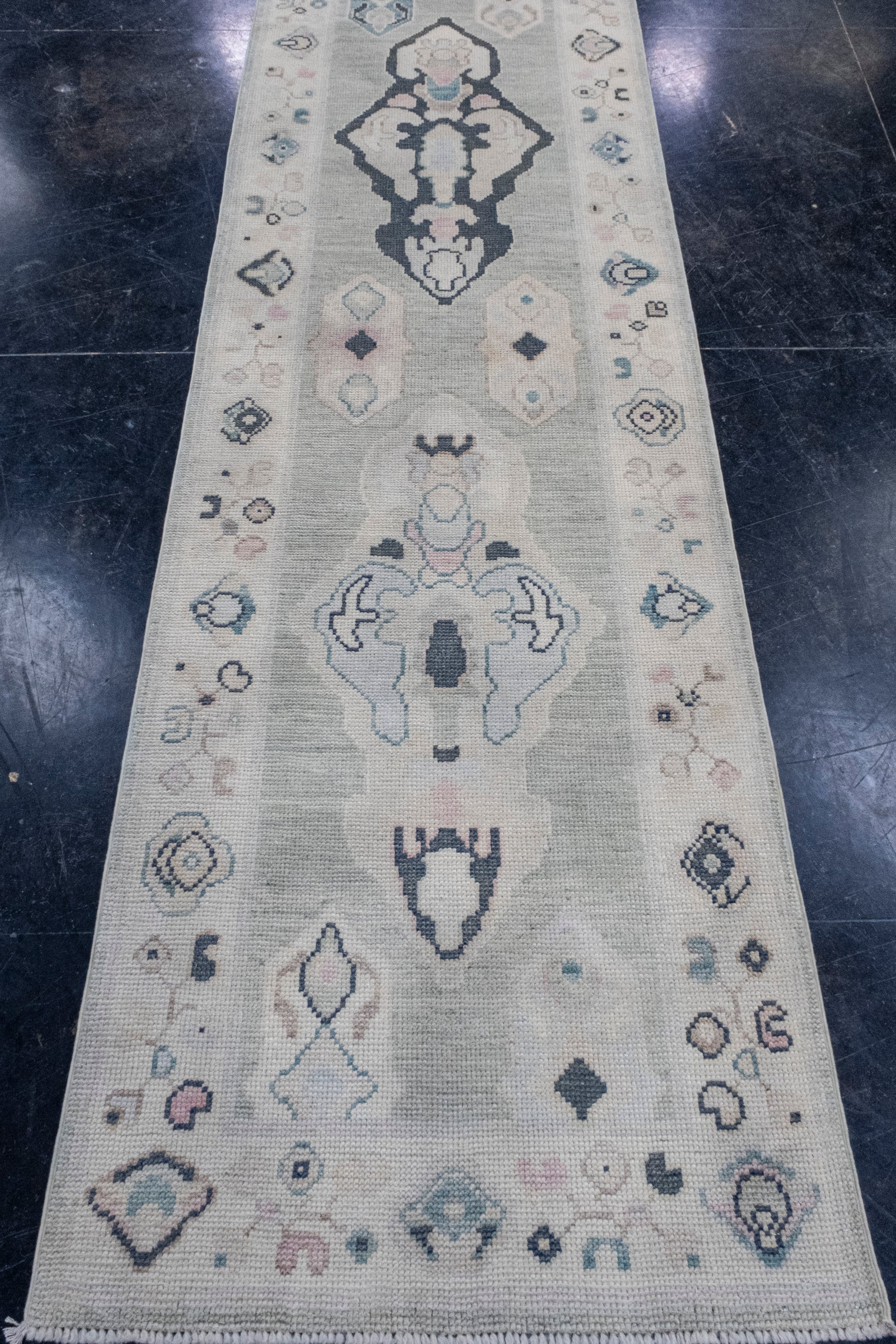 Turkish Oushak Rug 2'8" x 8'5" #16946