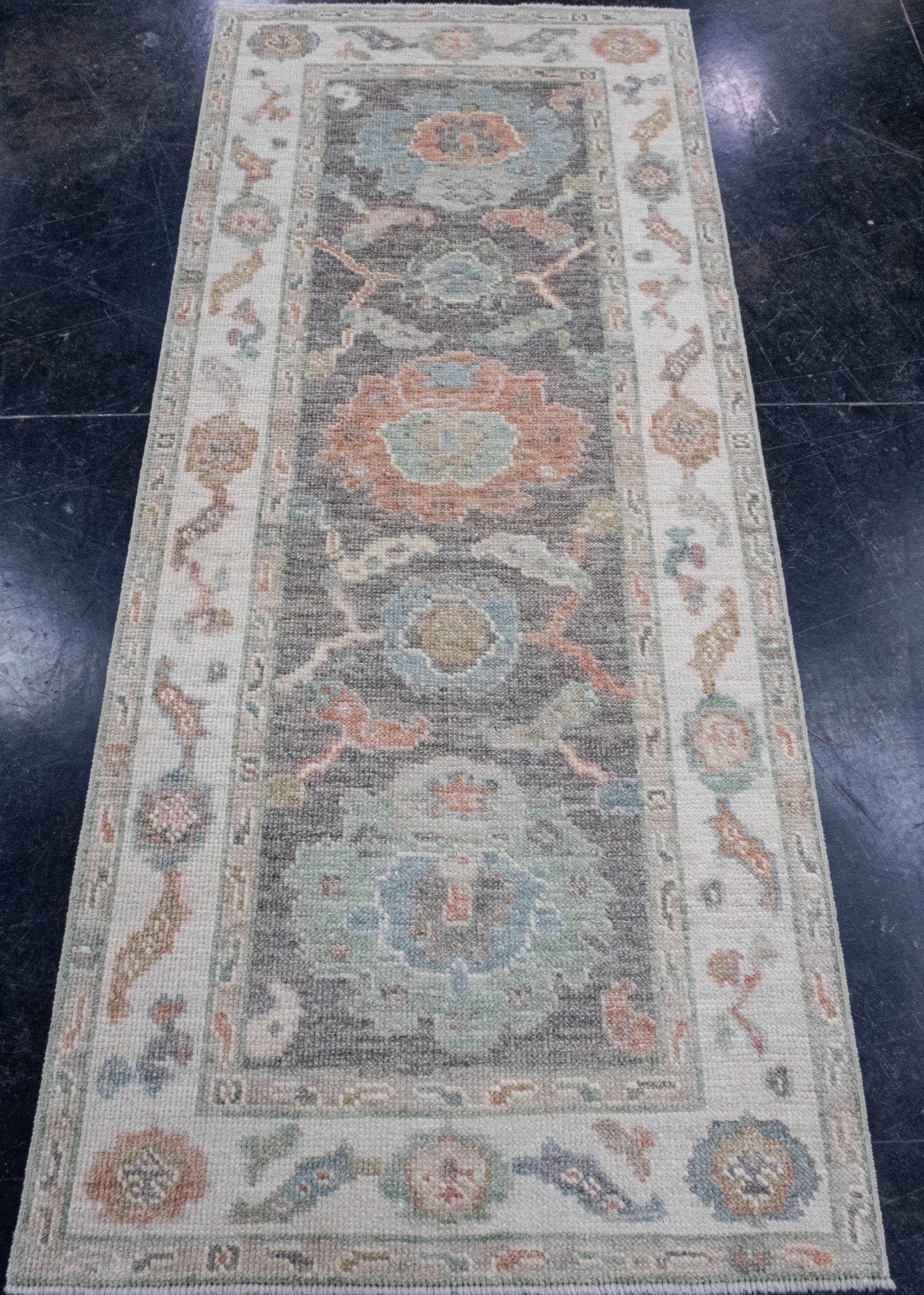Turkish Oushak Rug 2'8" x 6'3" #16328
