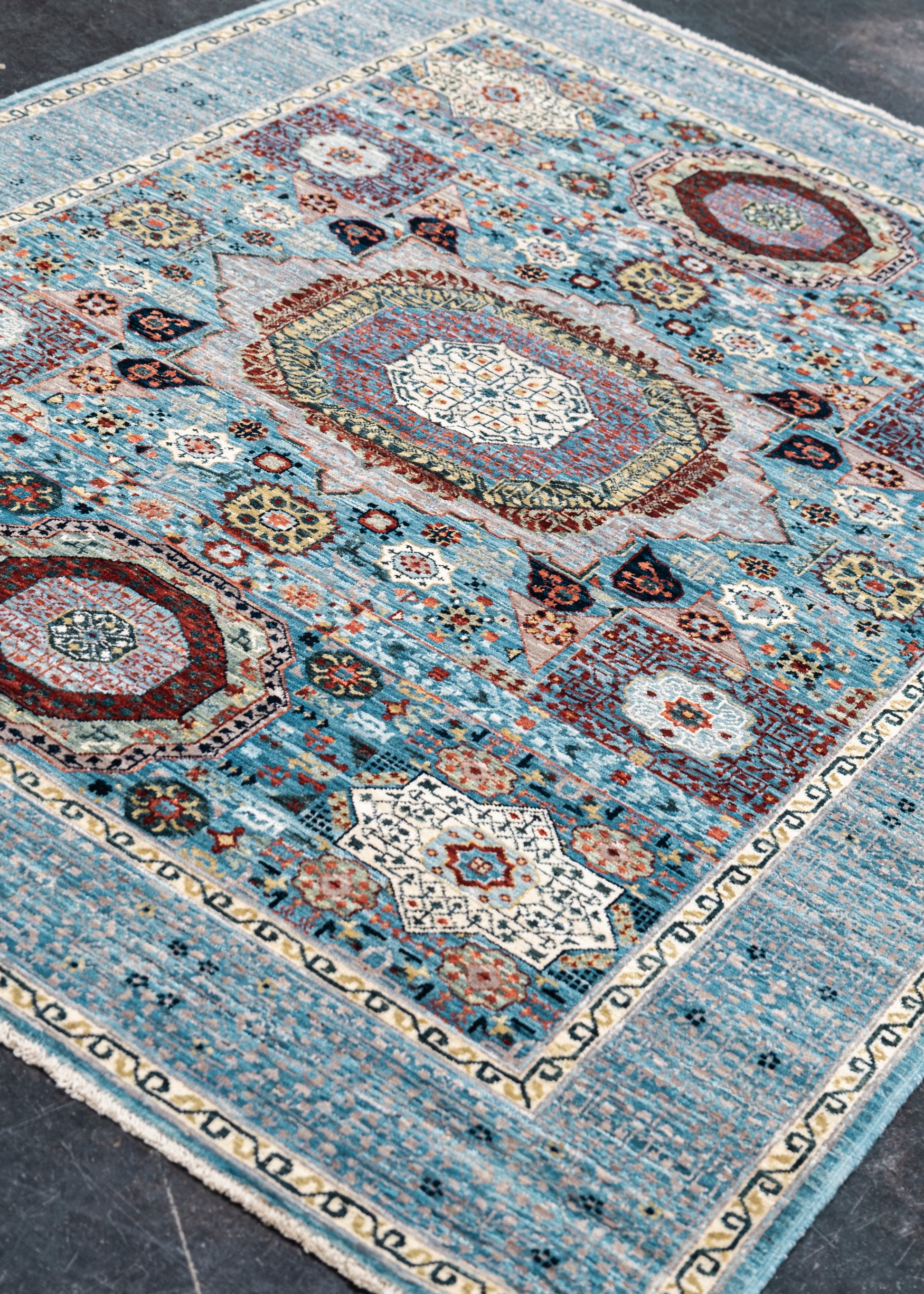 Oriental Hand Knotted Mamluk Rug 5' x 6'5" #SA-606