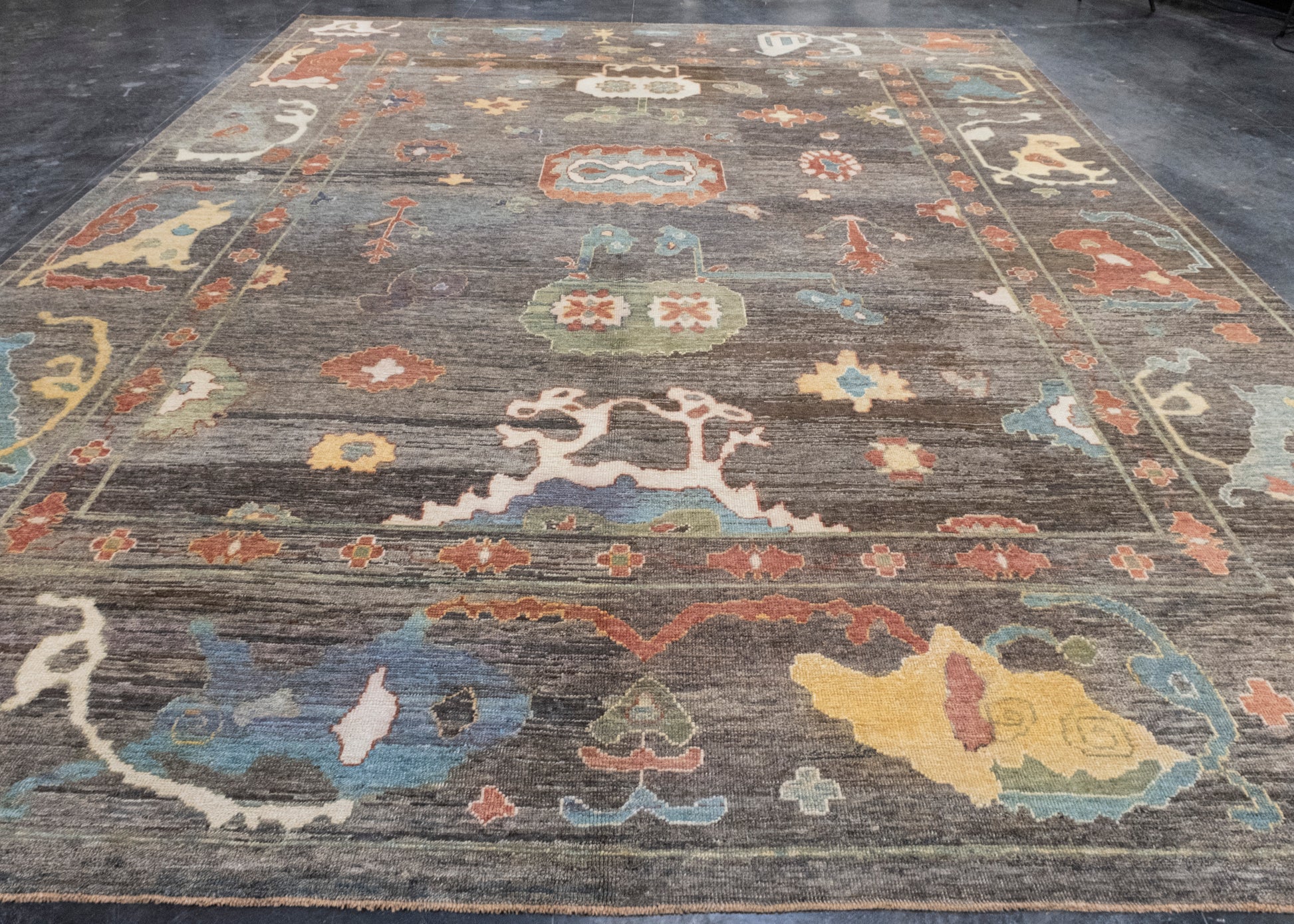 Turkish Old Wool Oushak Rug 12'4" x 16' #17100