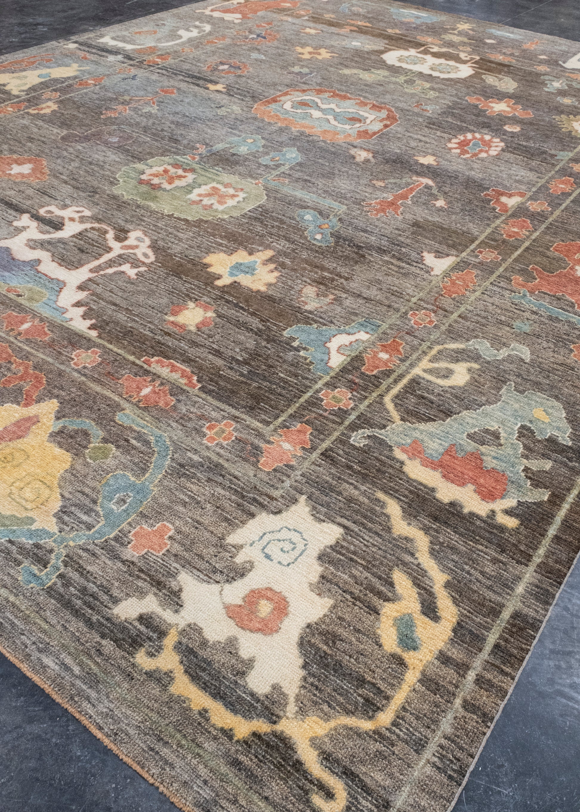 Turkish Old Wool Oushak Rug 12'4" x 16' #17100