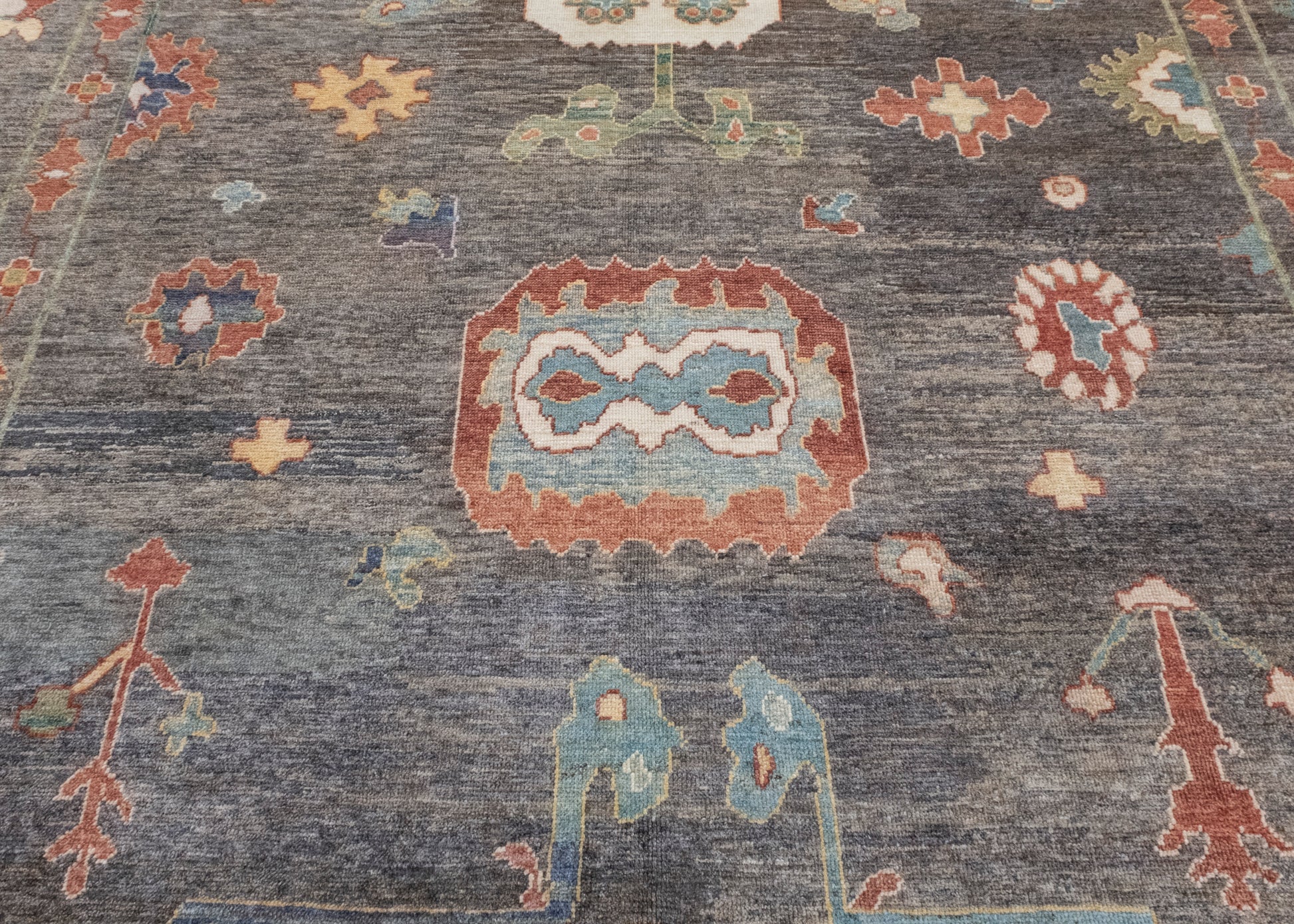 Turkish Old Wool Oushak Rug 12'4" x 16' #17100