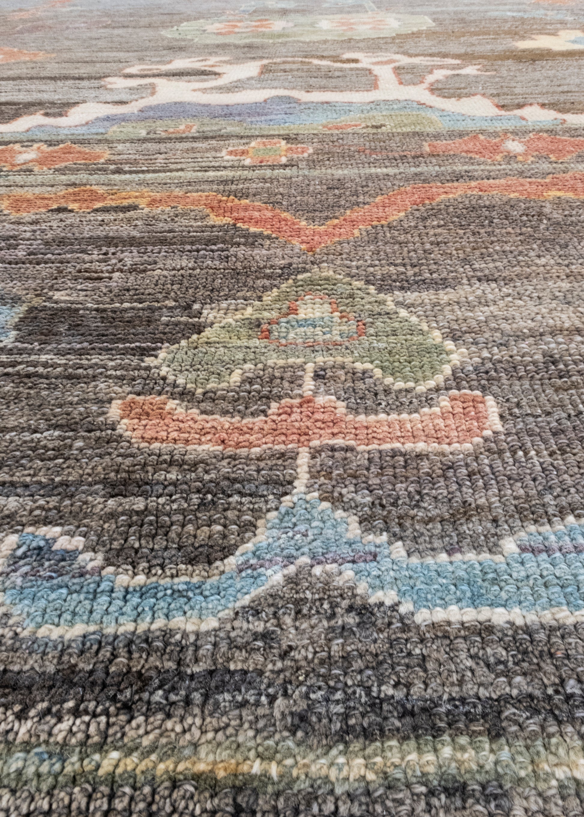 Turkish Old Wool Oushak Rug 12'4" x 16' #17100