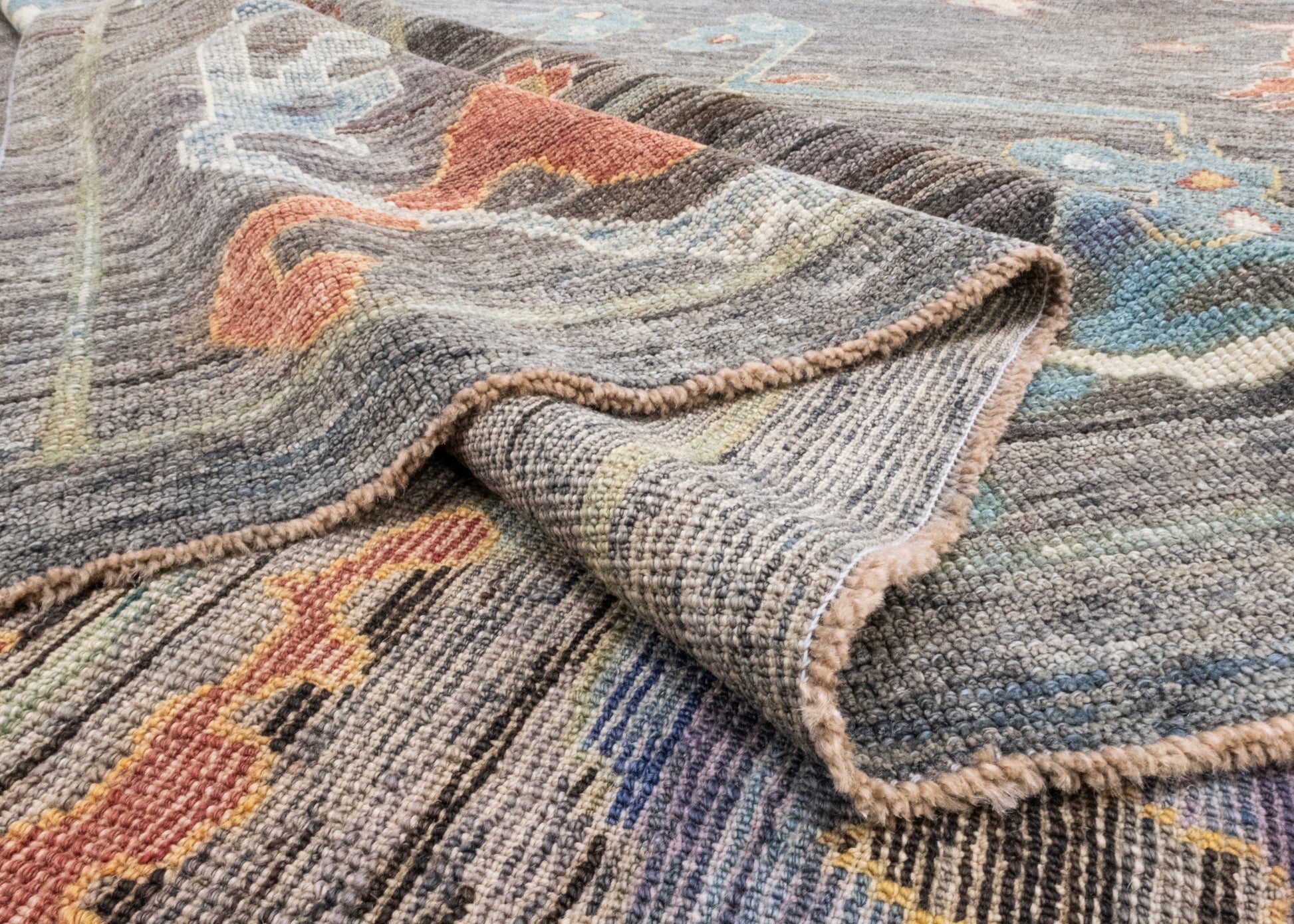 Turkish Old Wool Oushak Rug 12'4" x 16' #17100