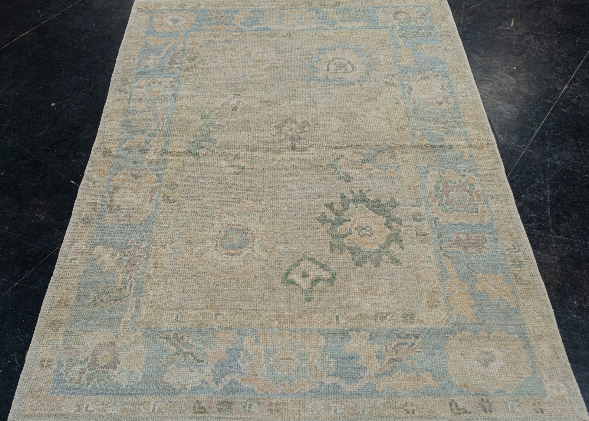 Turkish Oushak Rug 4'2" x 5'6" #11801