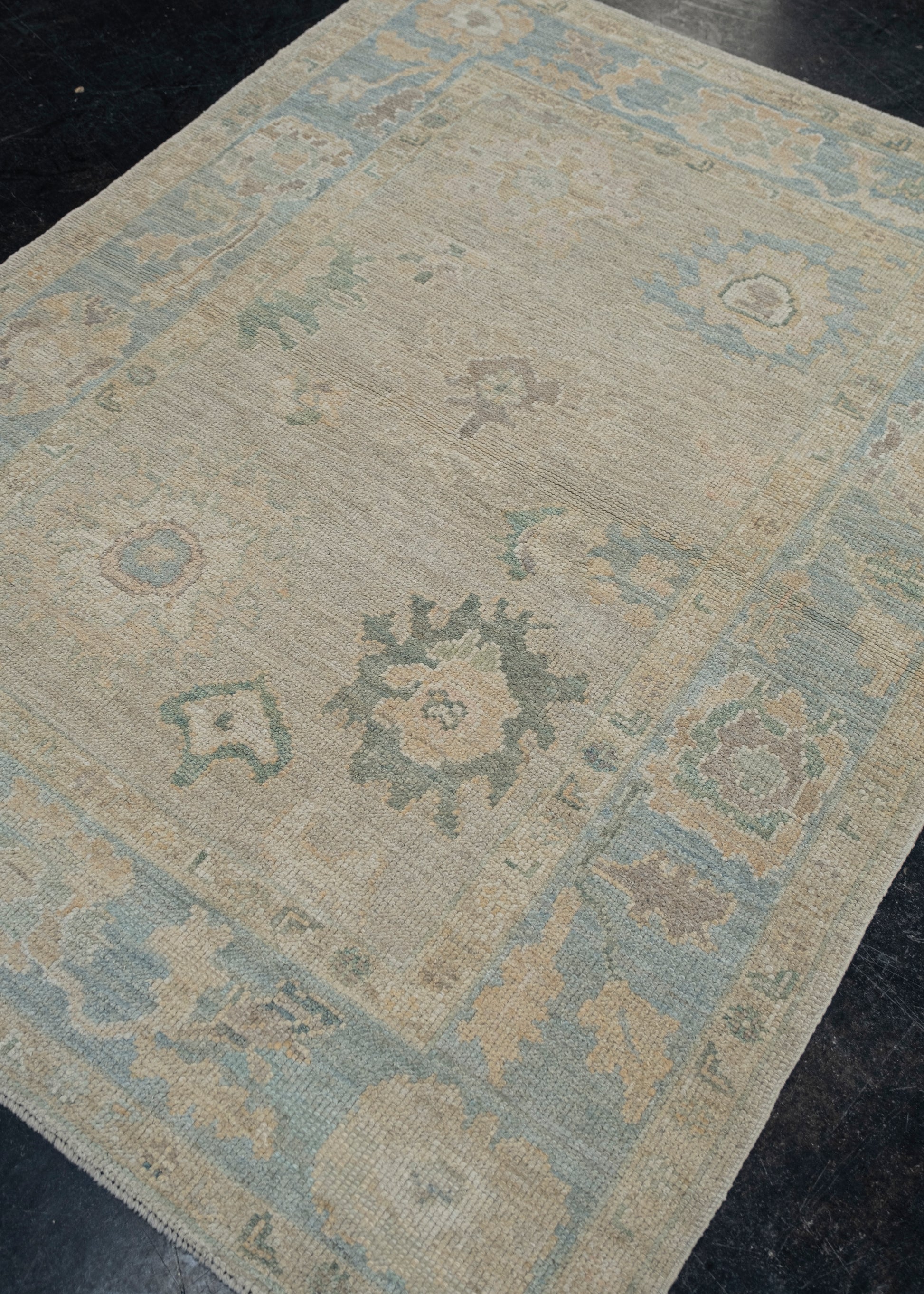 Turkish Oushak Rug 4'2" x 5'6" #11801