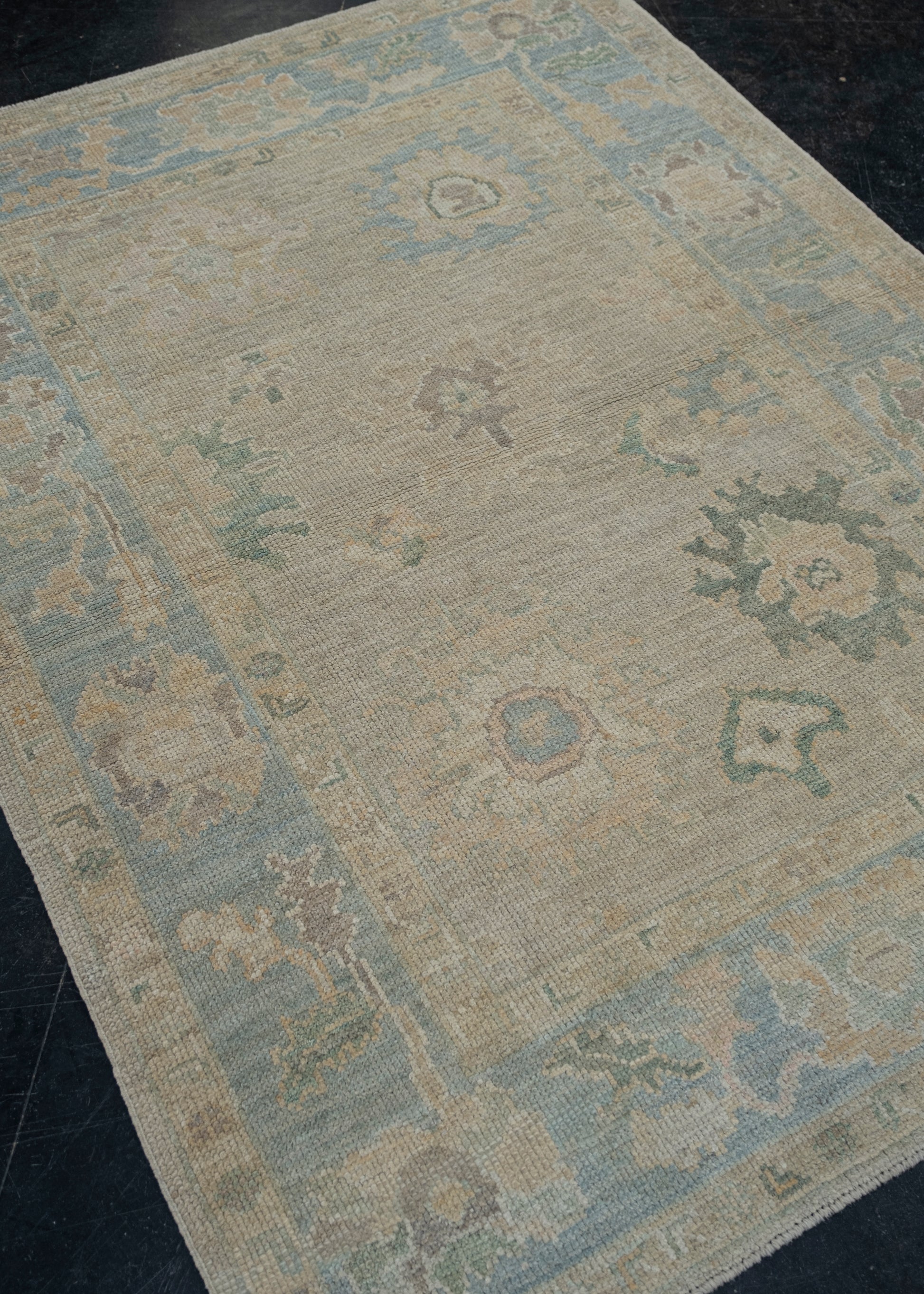 Turkish Oushak Rug 4'2" x 5'6" #11801