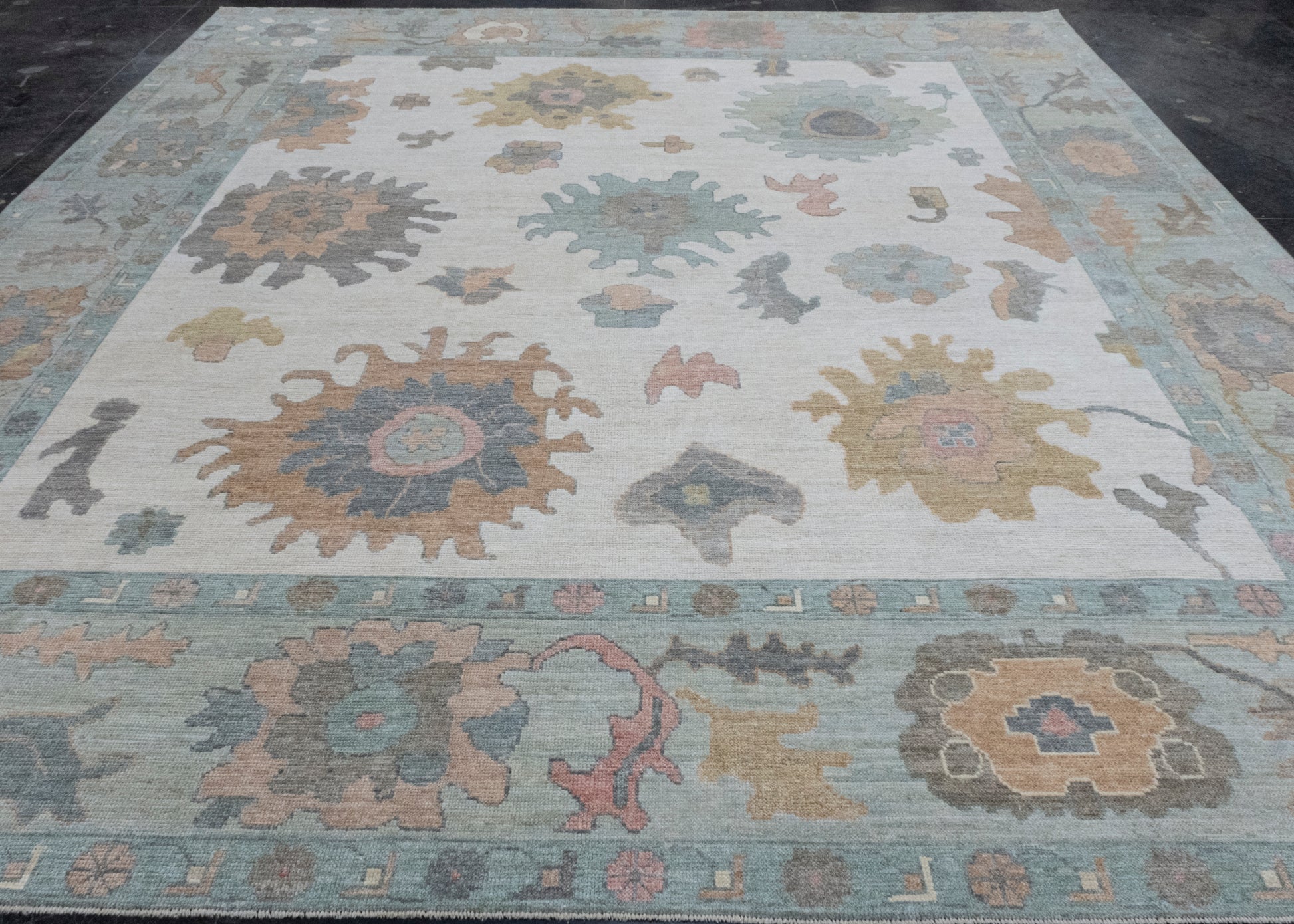 Square Turkish Oushak Rug 11'7" x 12'6" #17384