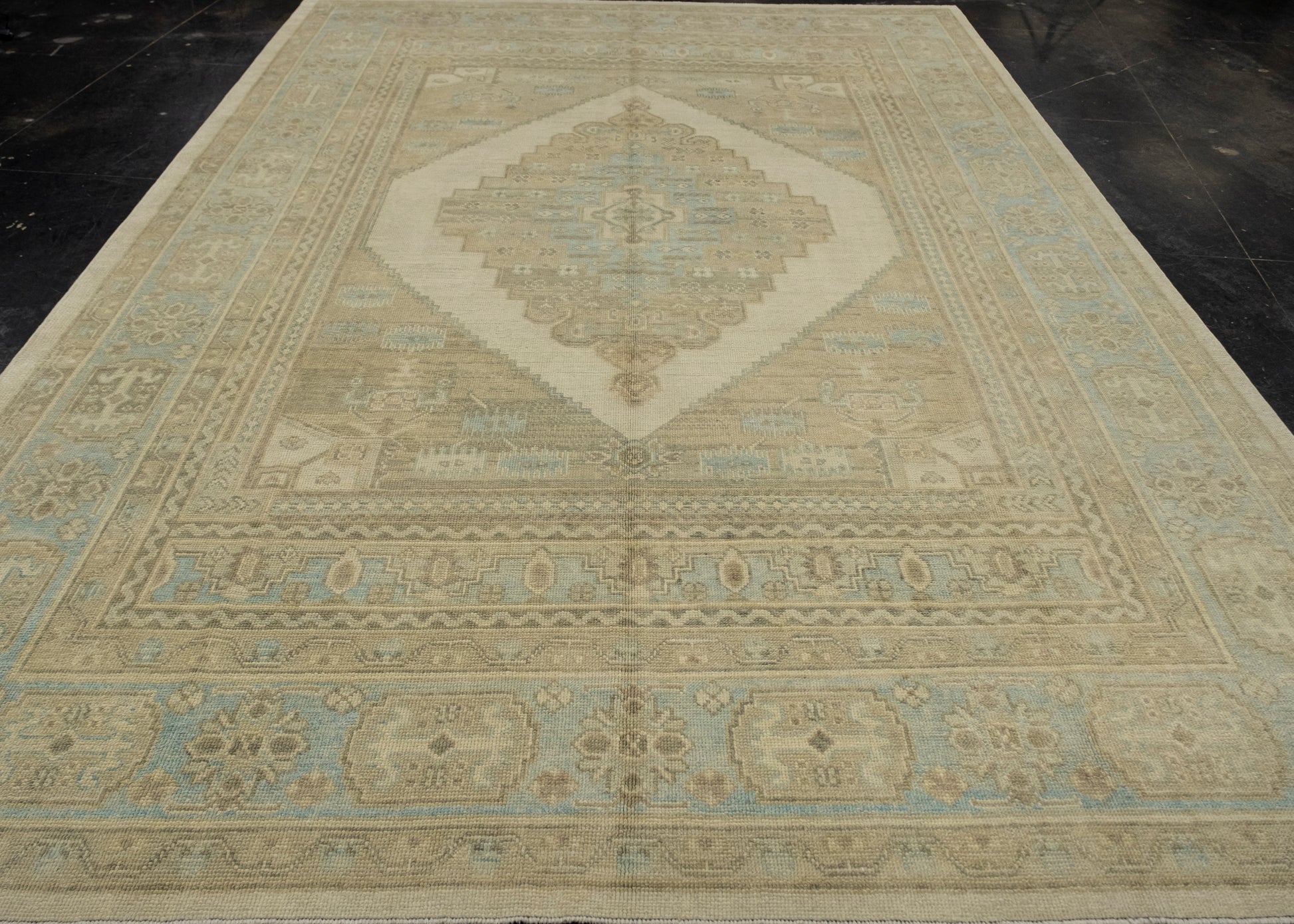 Turkish Antique Look Oushak Rug 9' x 12'10" #16783